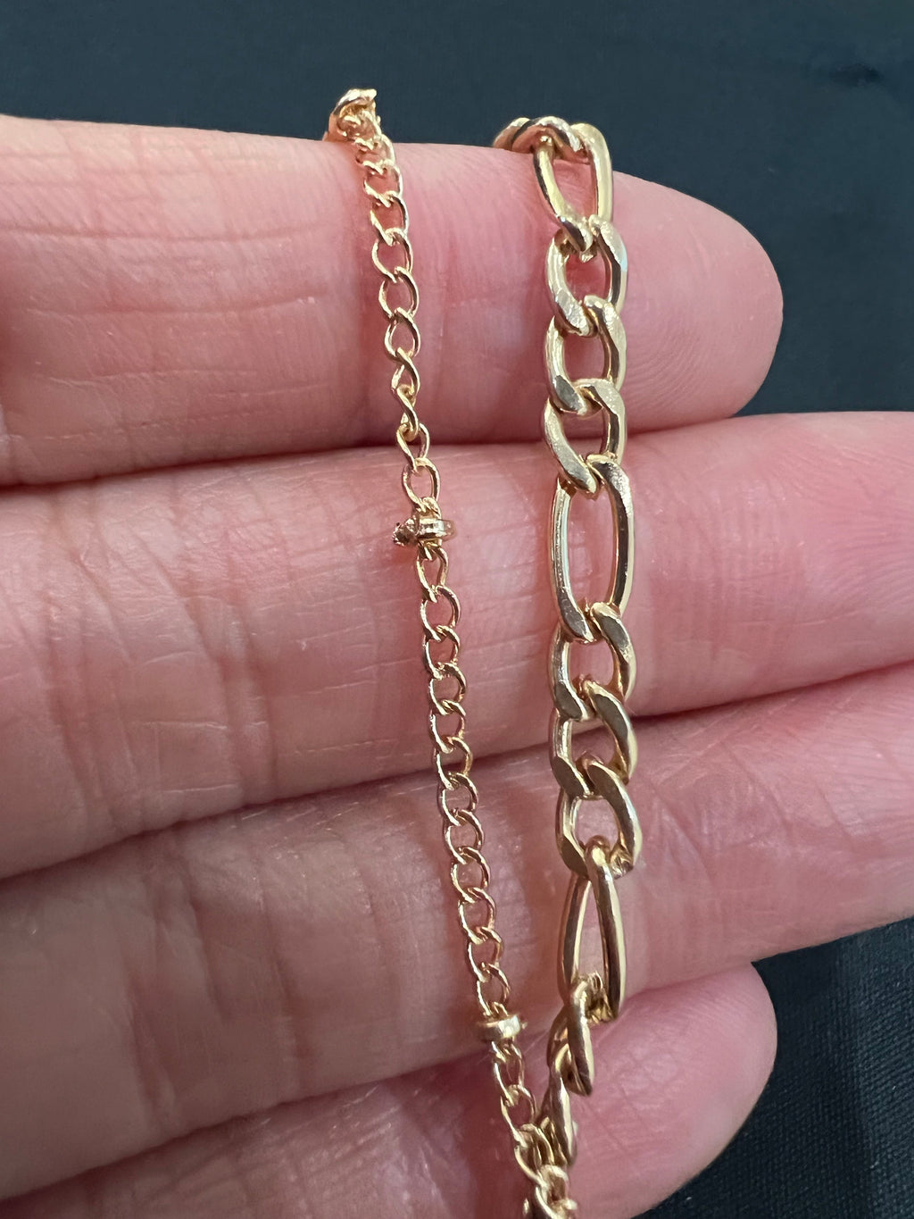 Upcycled Chanel CC charm bracelet - Thin gold chain
