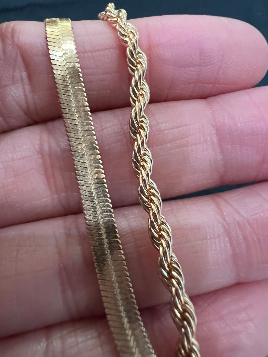 Upcycled Chanel CC charm bracelet - Twisted gold chain