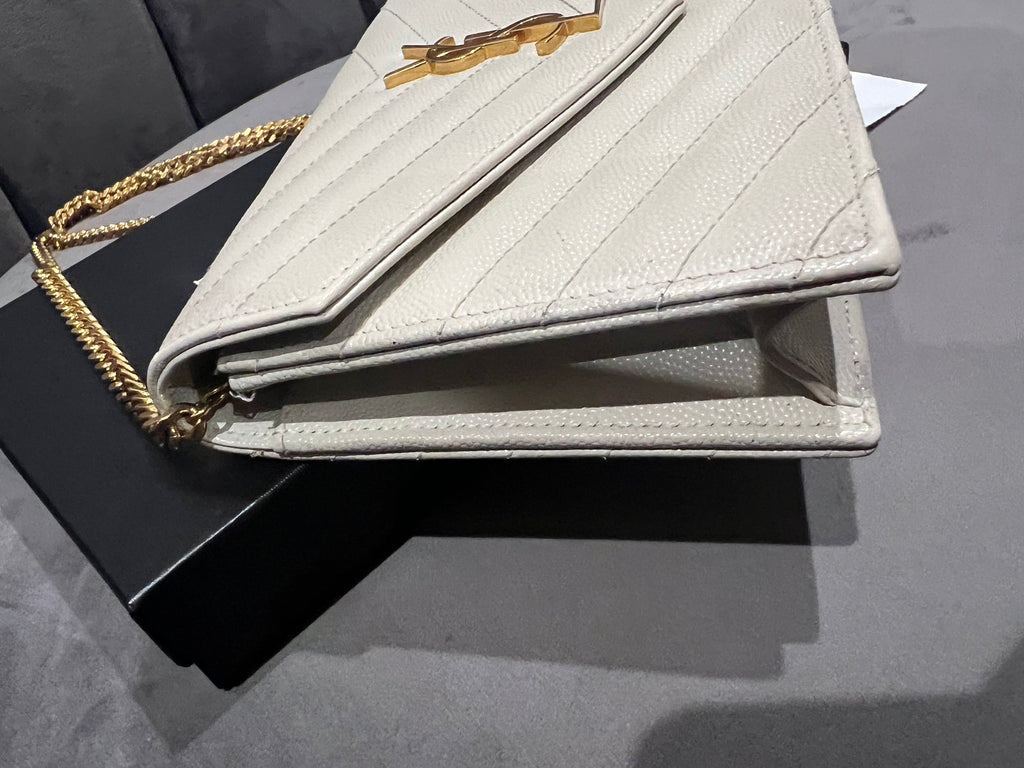 Yves Saint Laurent Cassandre Matelasse Envelope Wallet on chain