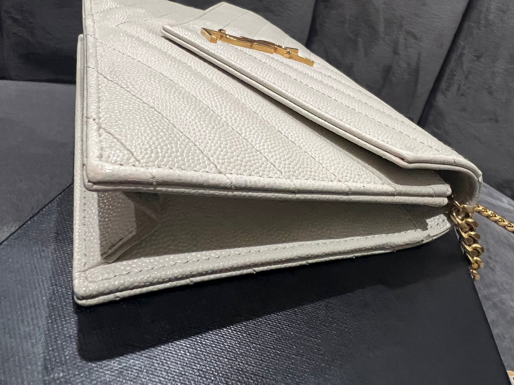 Yves Saint Laurent Cassandre Matelasse Envelope Wallet on chain