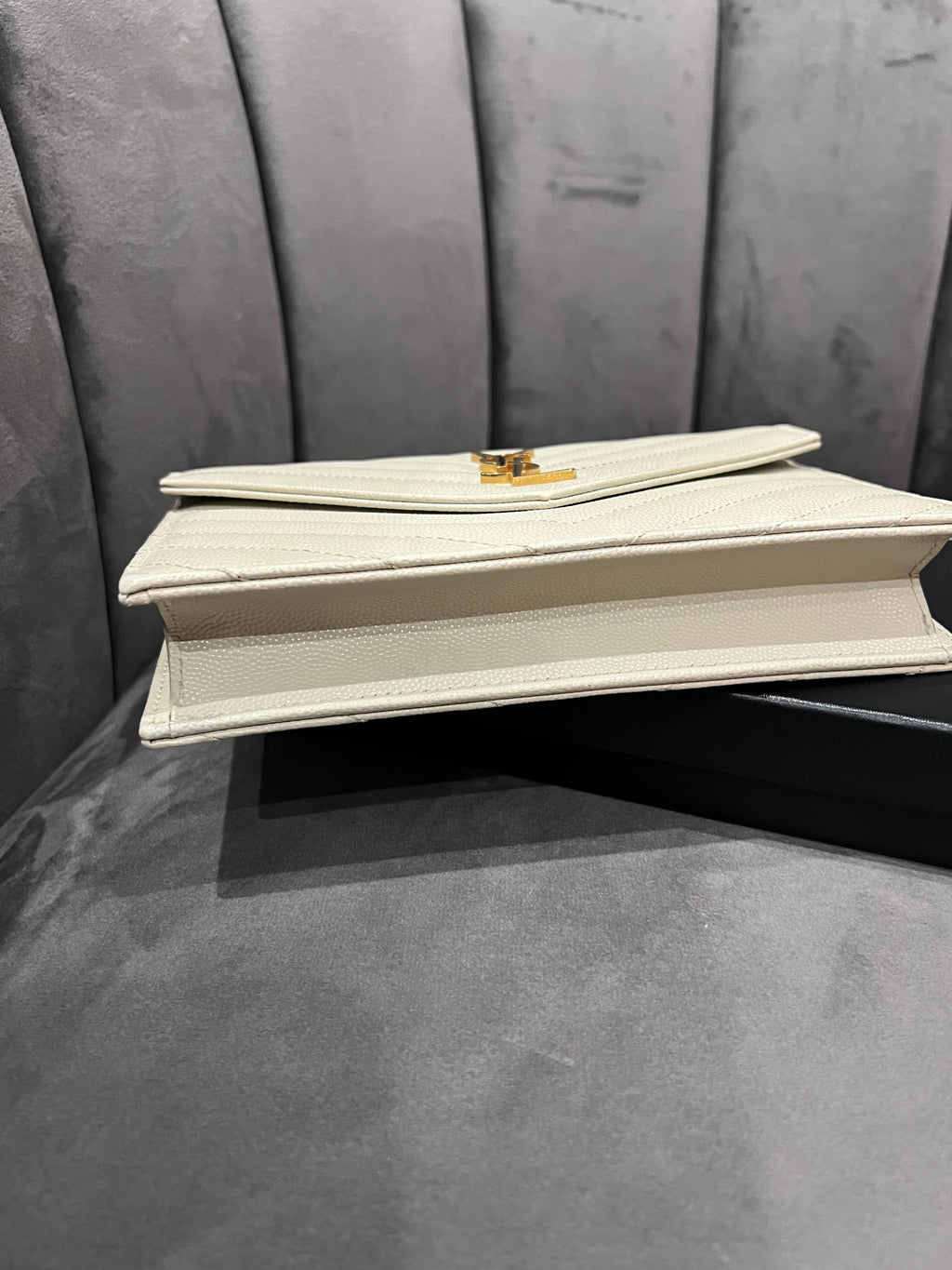 Yves Saint Laurent Cassandre Matelasse Envelope Wallet on chain