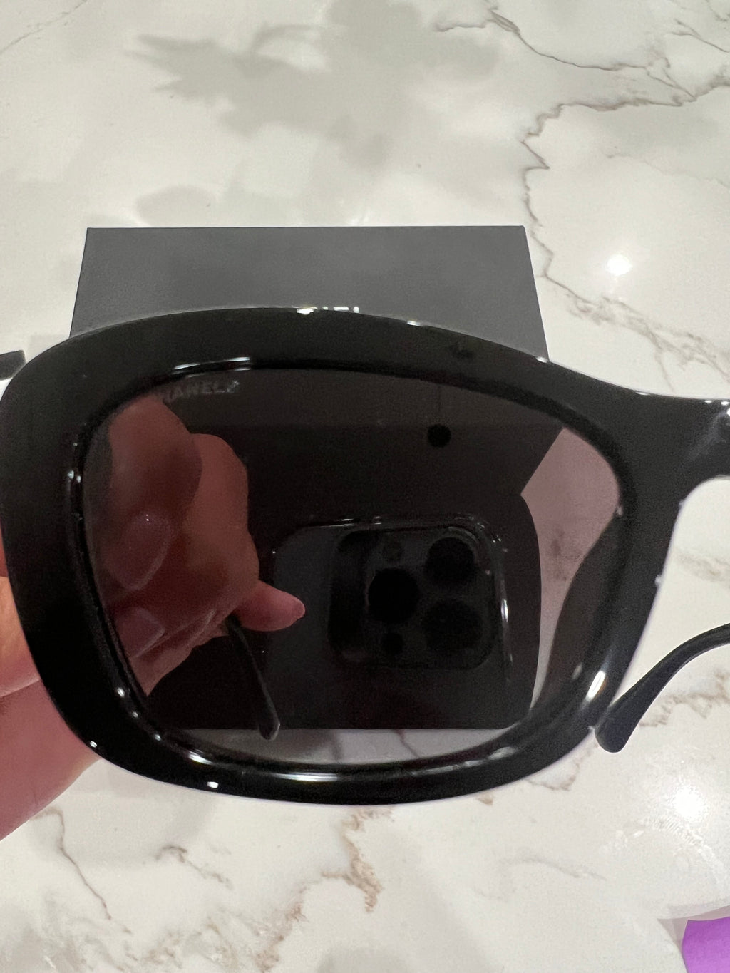 CHANEL Acetate Pearl Cat Eye CC Sunglasses