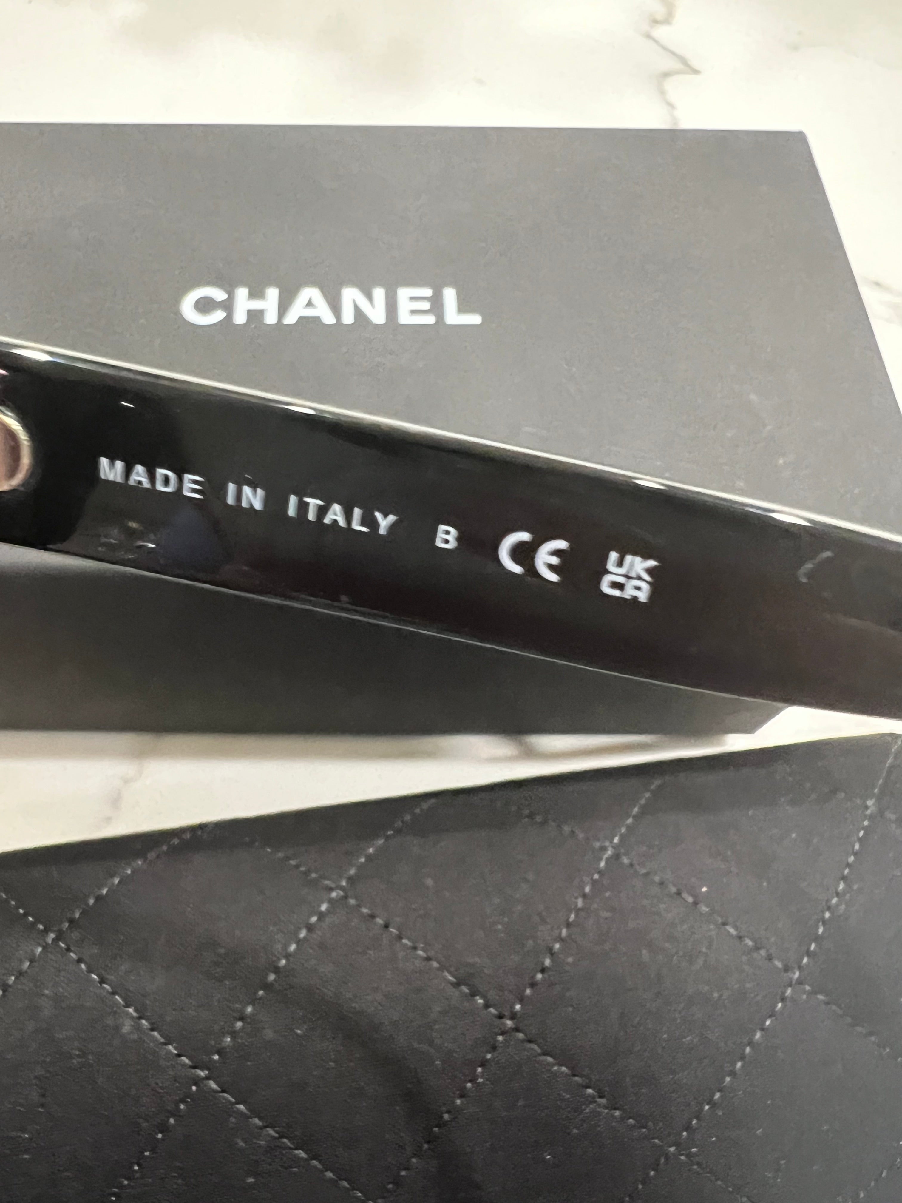 CHANEL Acetate Pearl Cat Eye CC Sunglasses