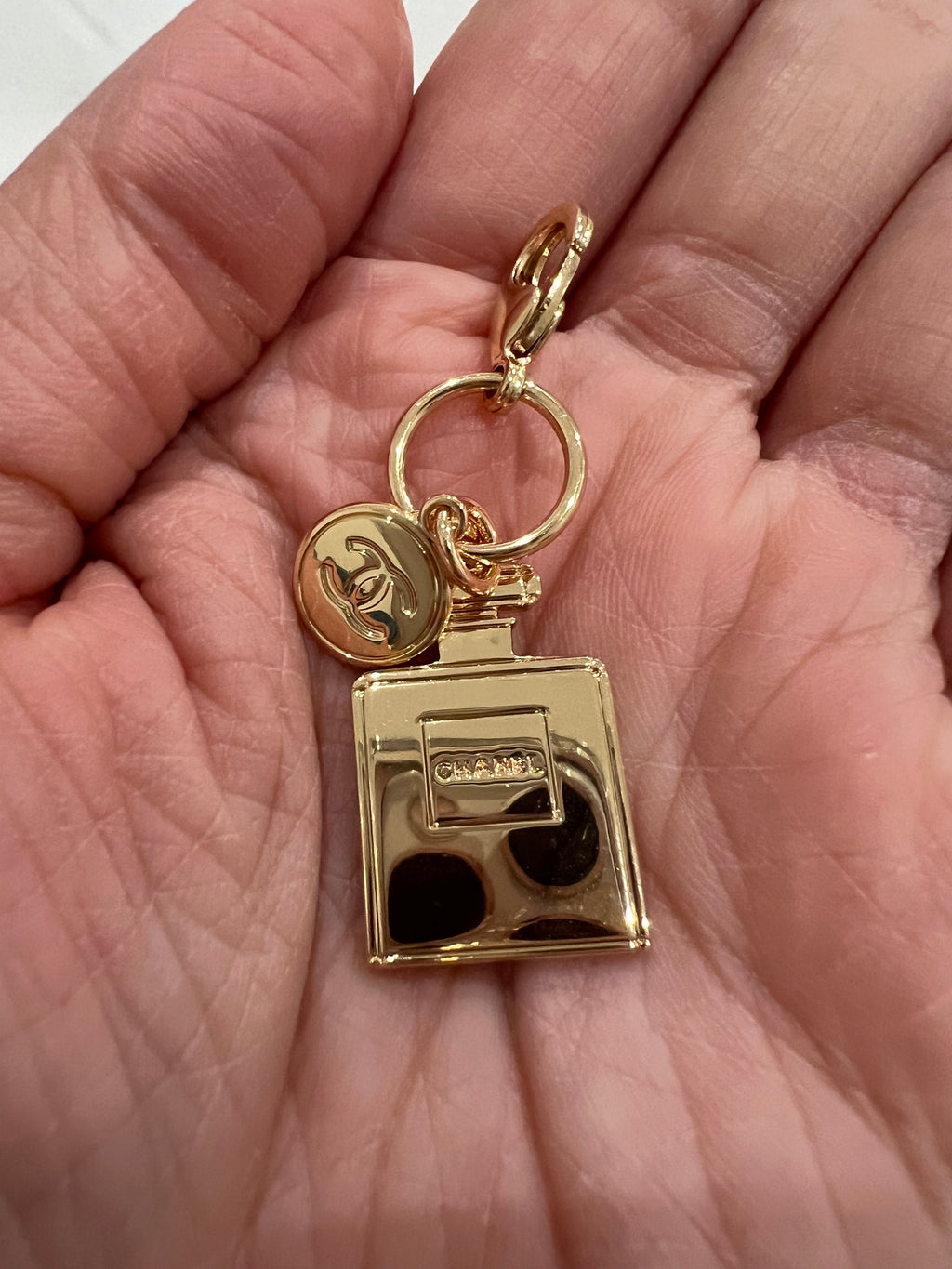Chanel perfume charm lariat necklace