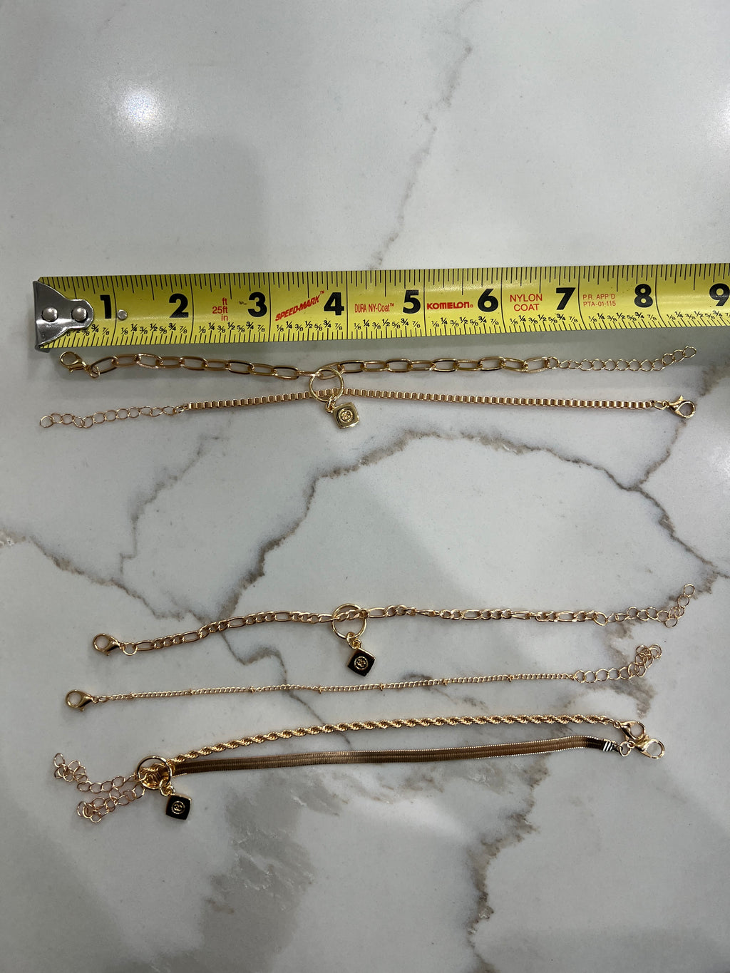 Upcycled Chanel CC charm bracelet - Thin gold chain