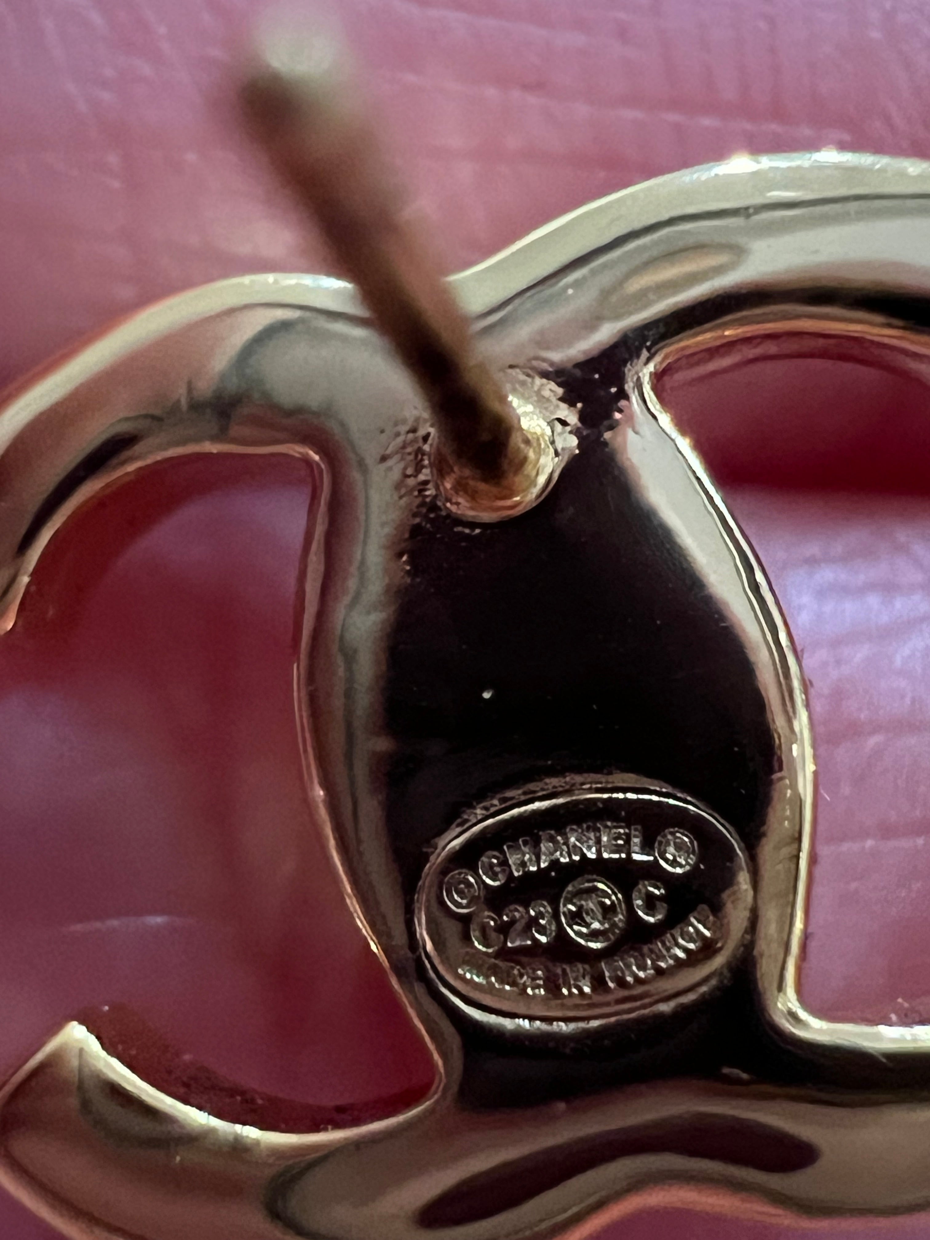 23C Chanel crystal CC earrings