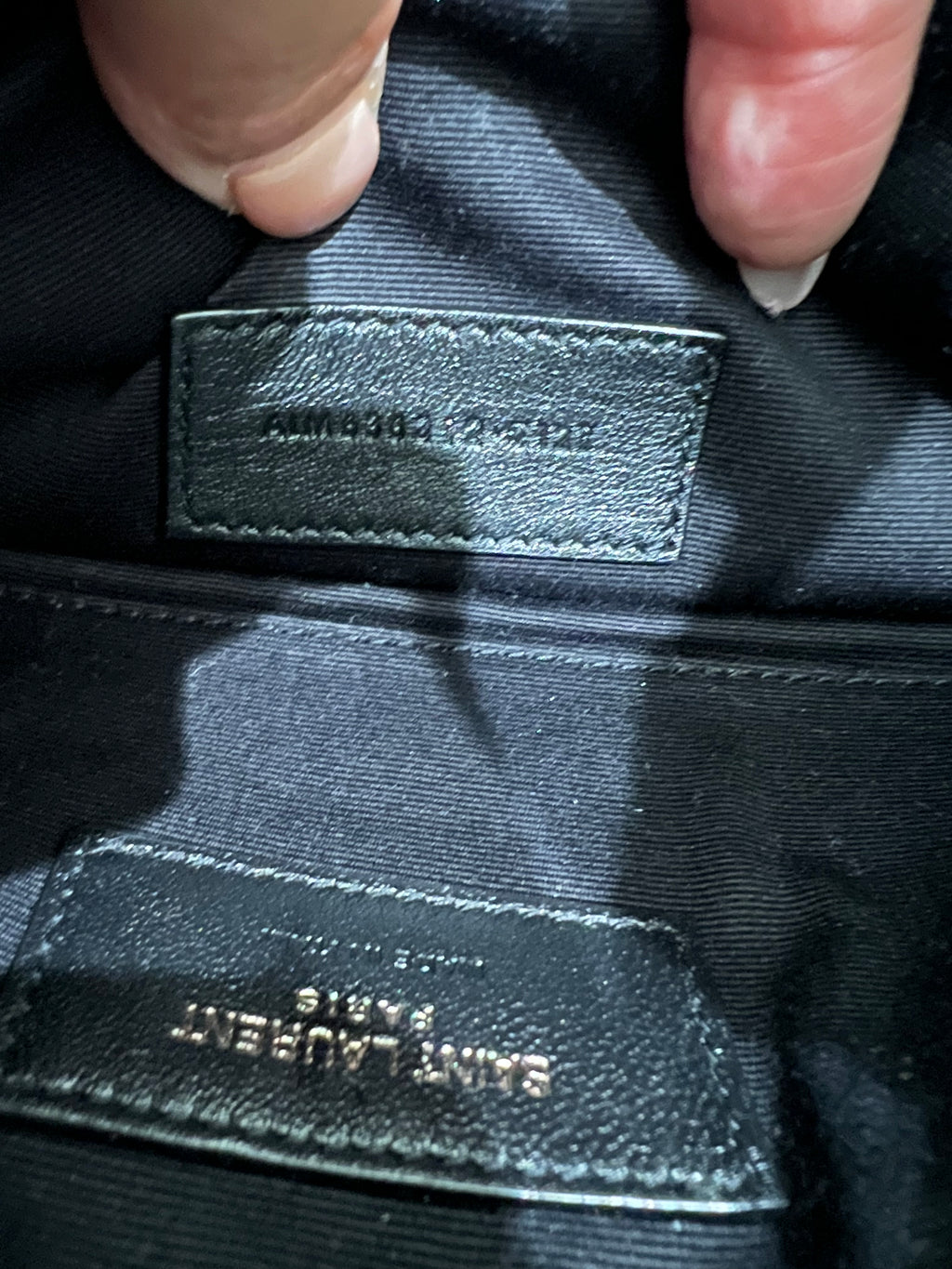 Yves Saint Laurent all black monogram clutch / crossbody
