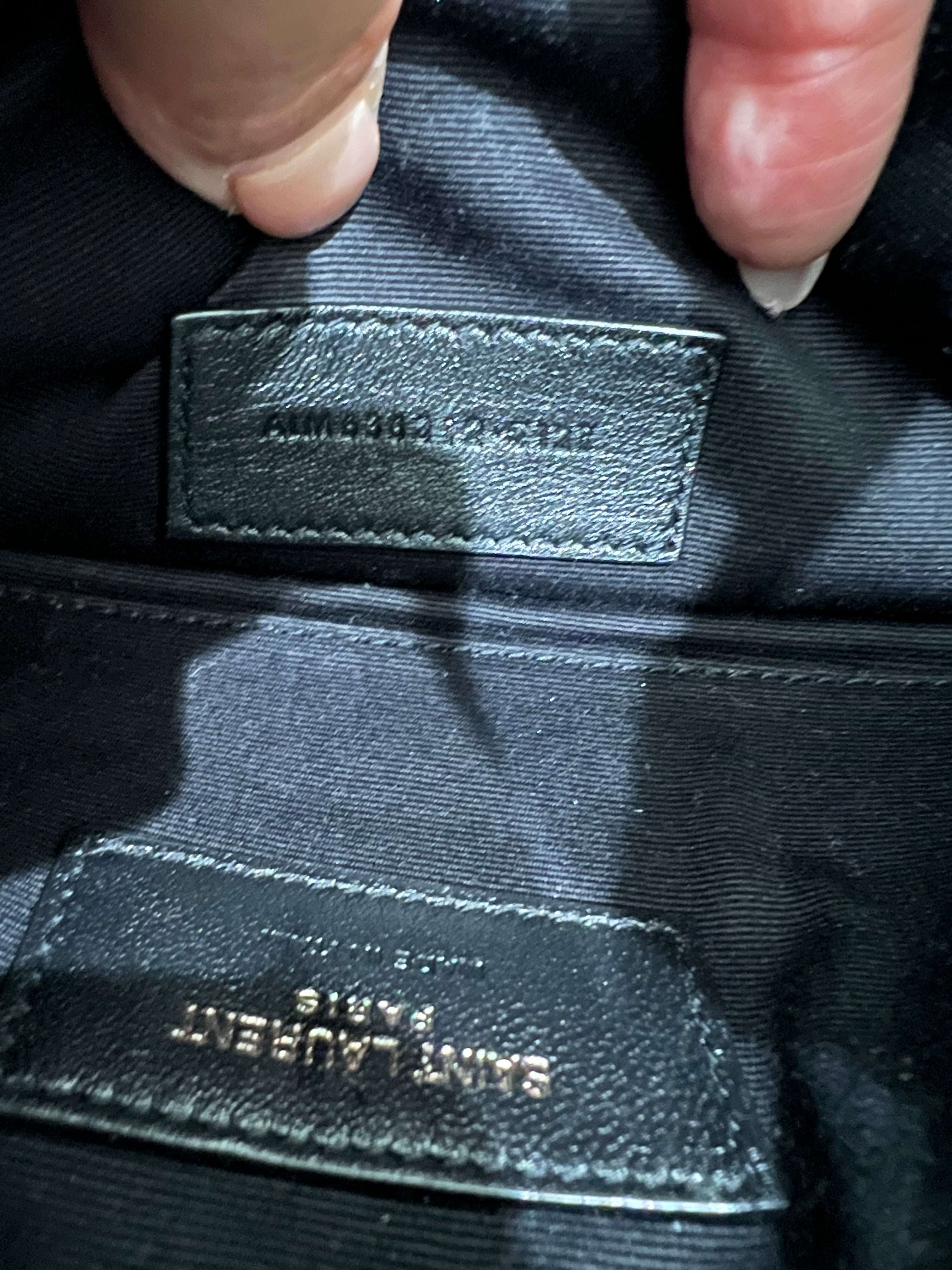 Yves Saint Laurent all black monogram clutch / crossbody