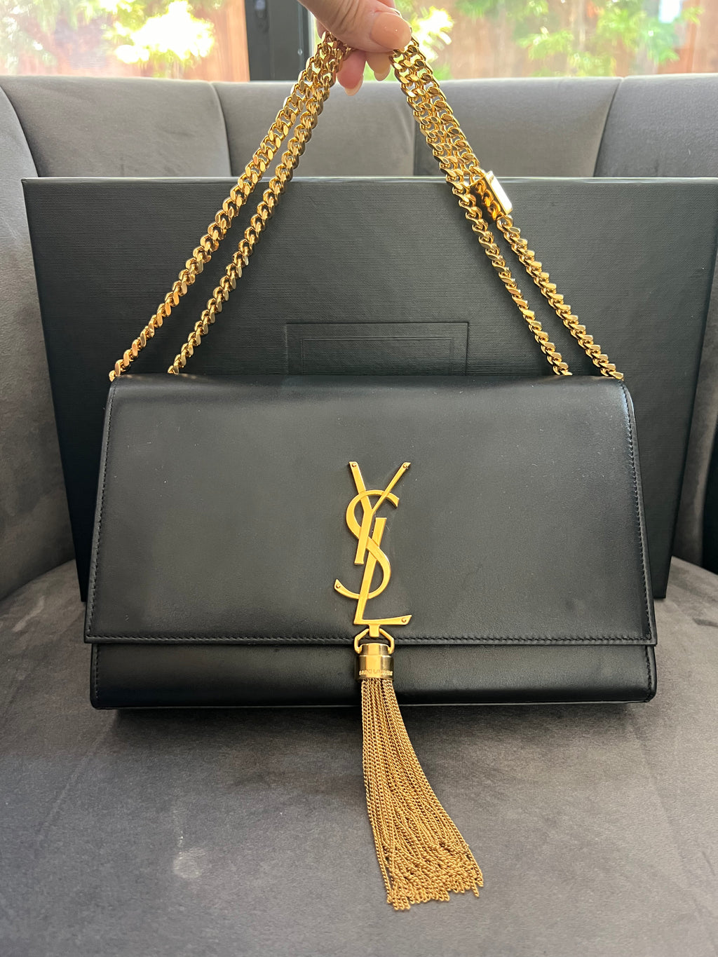 Yves Saint Laurent Medium Classic Monogram Kate Tassel Bag