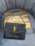 SAINT LAURENT Monogram Sulpice Double Flap clutch on chain