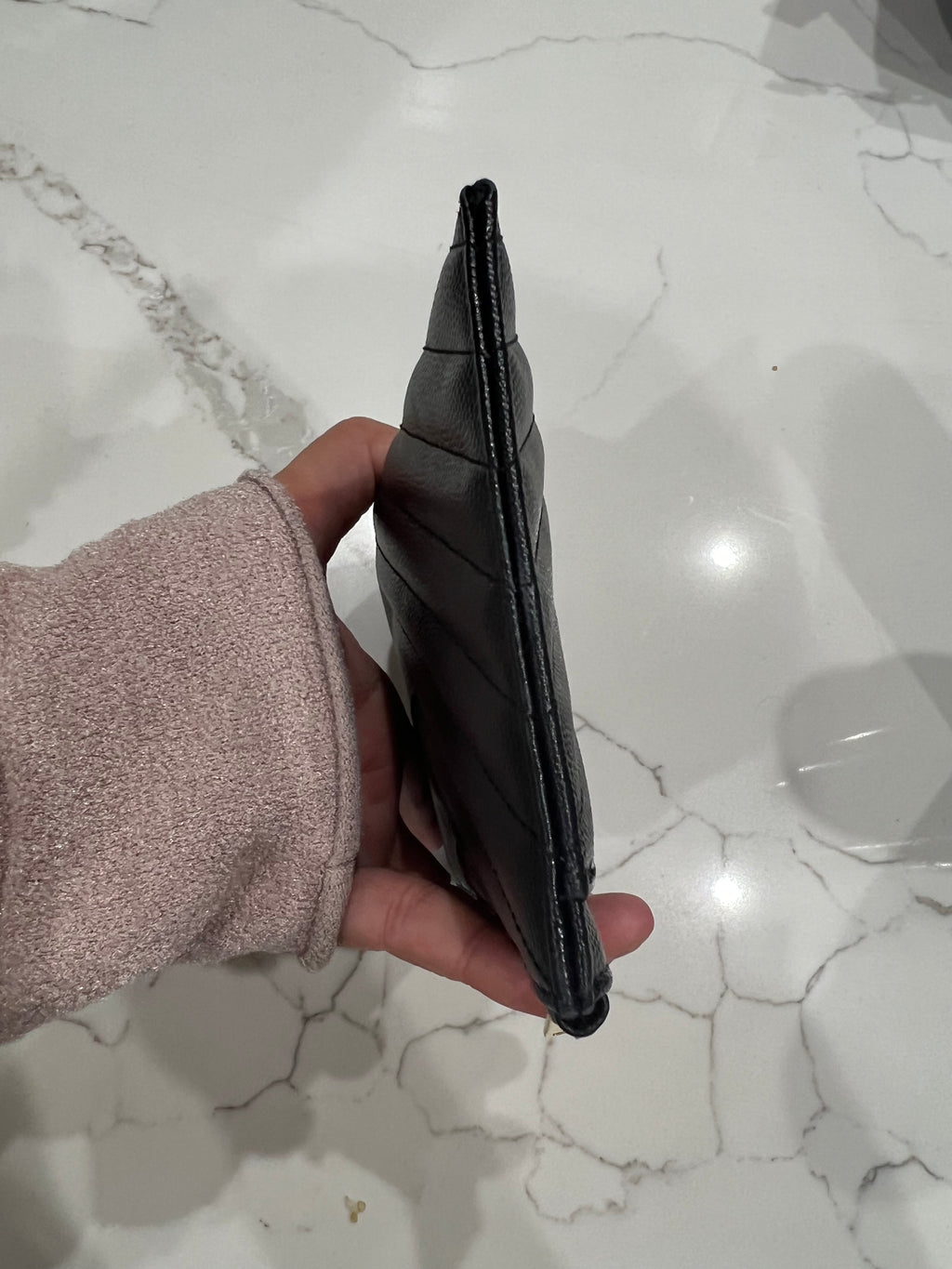 Black YSL monogram clutch wallet on chain