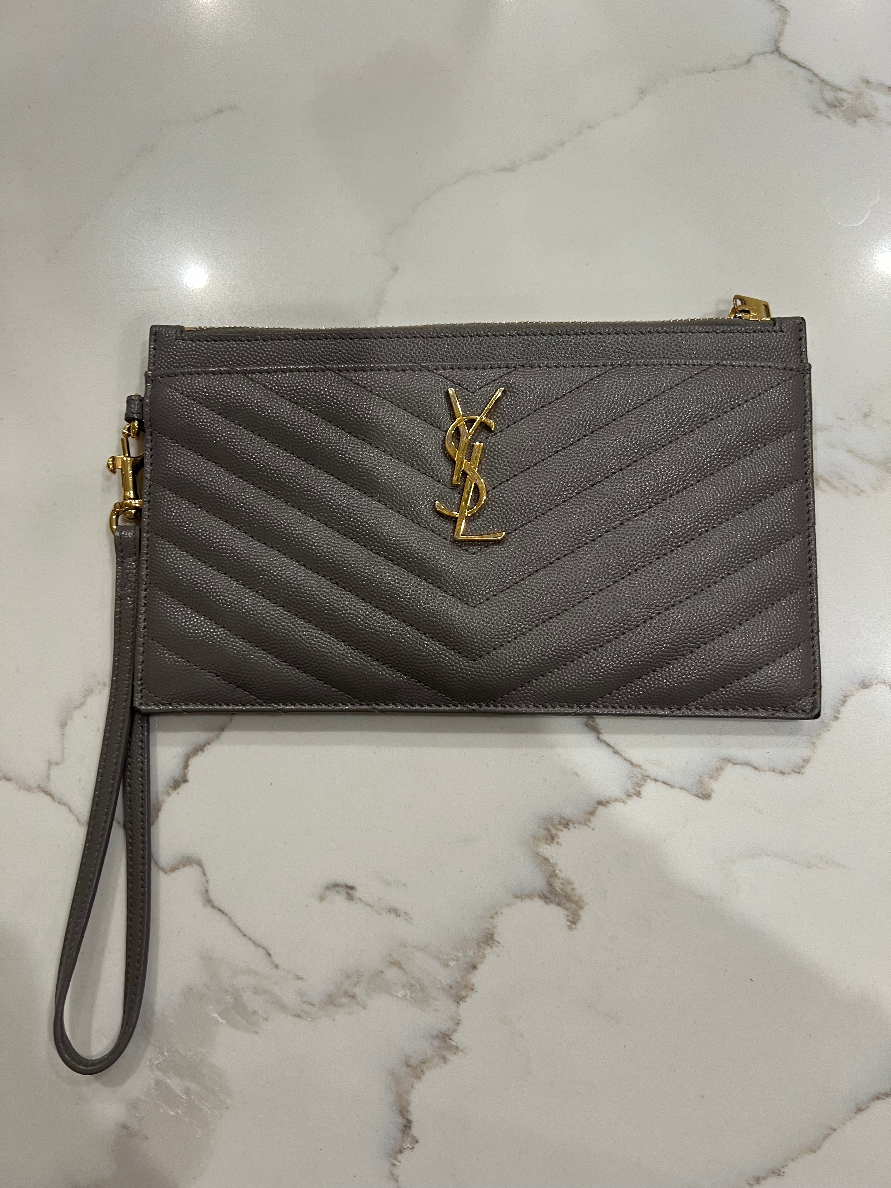 Yves Saint Laurent monogram matelasse wristlet