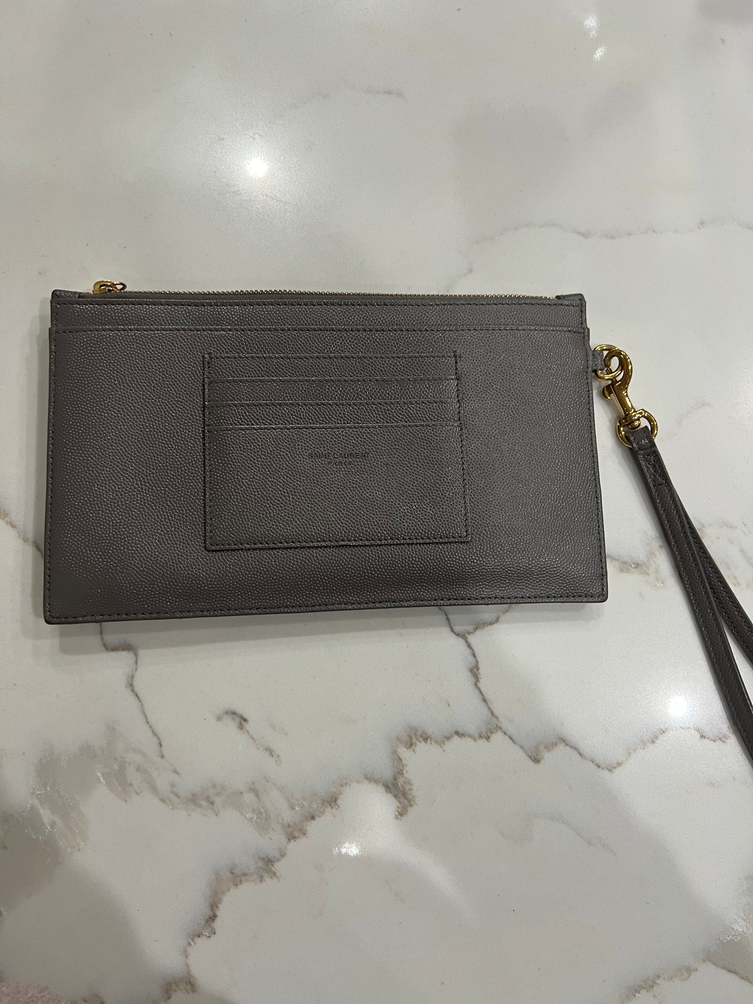 Yves Saint Laurent monogram matelasse wristlet