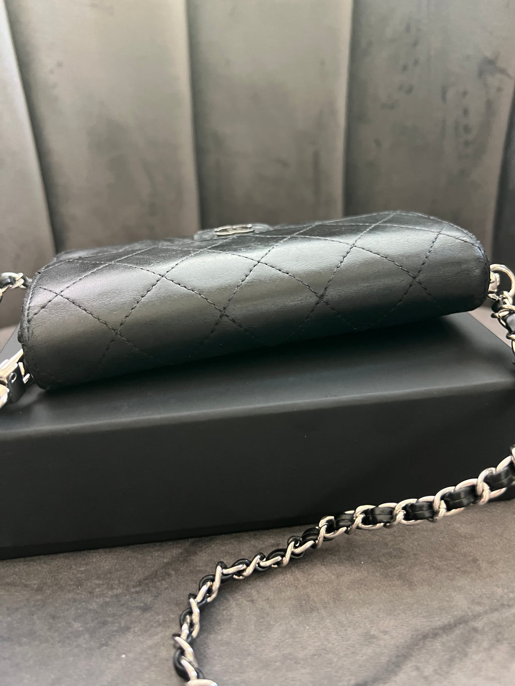 CHANEL Matelasse gusseted flap wallet on chain