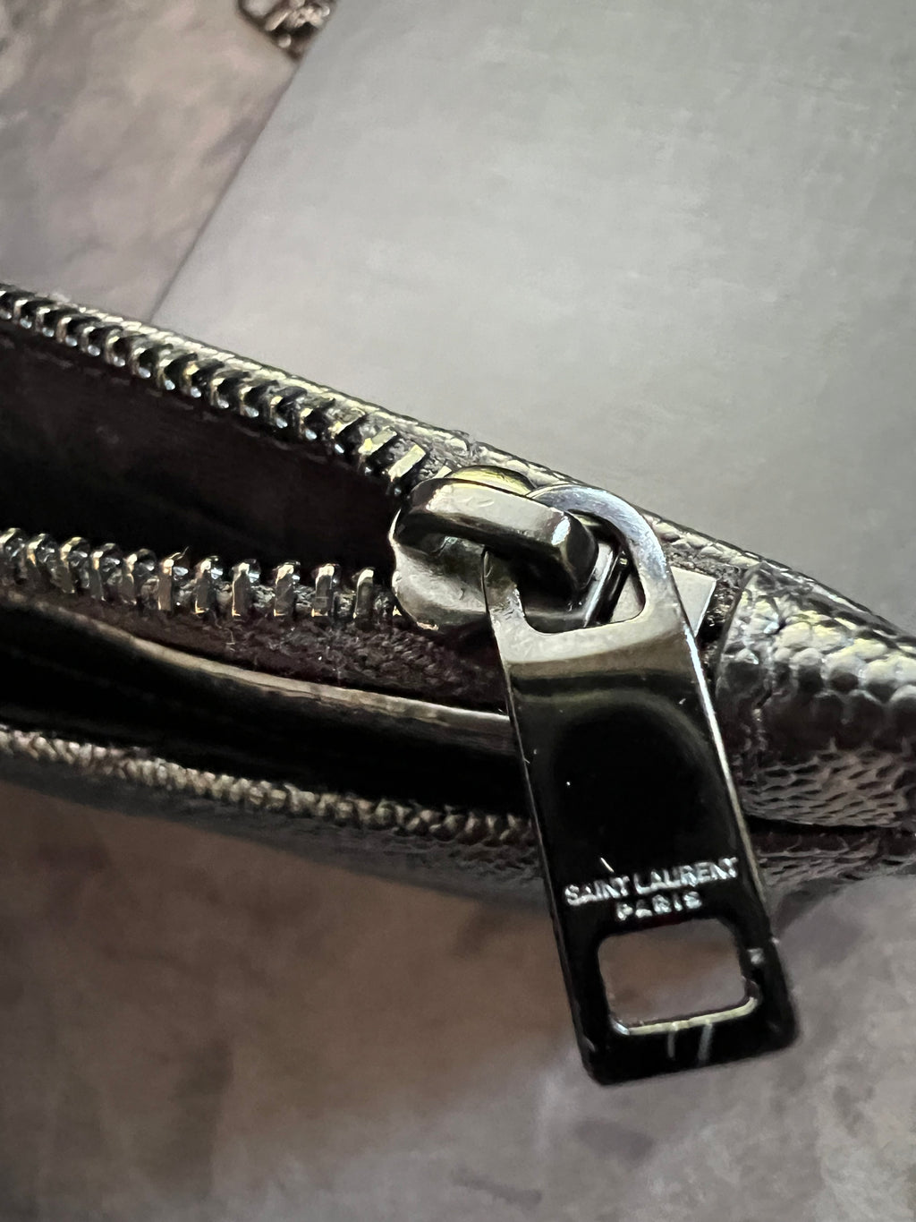 Yves Saint Laurent all black monogram clutch / crossbody