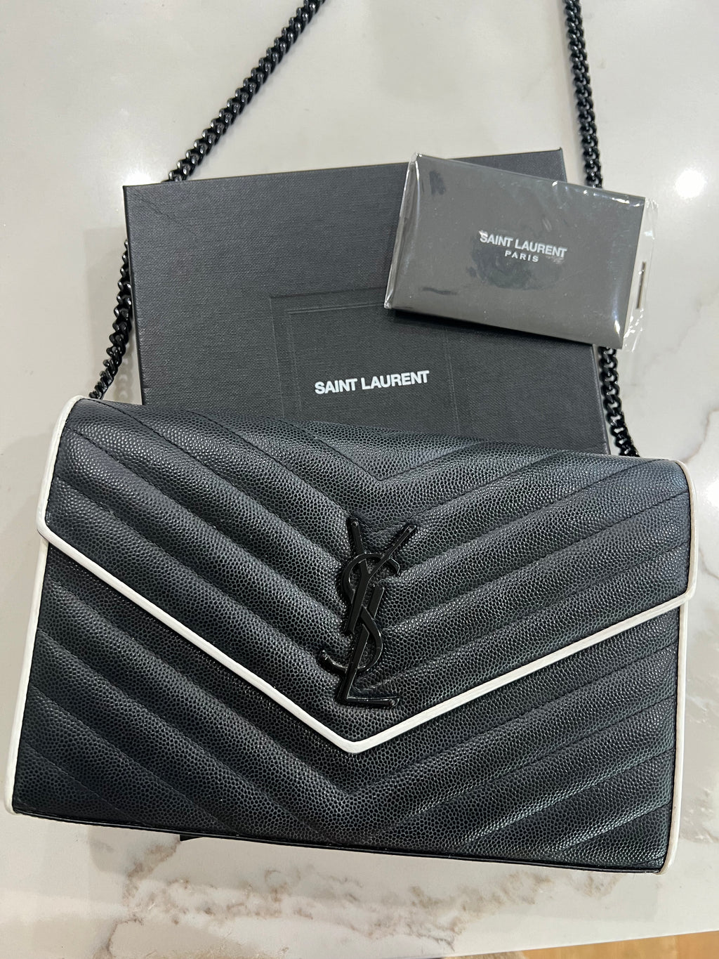 Monogramme Large YSL Grain de Poudre Wallet on Chain