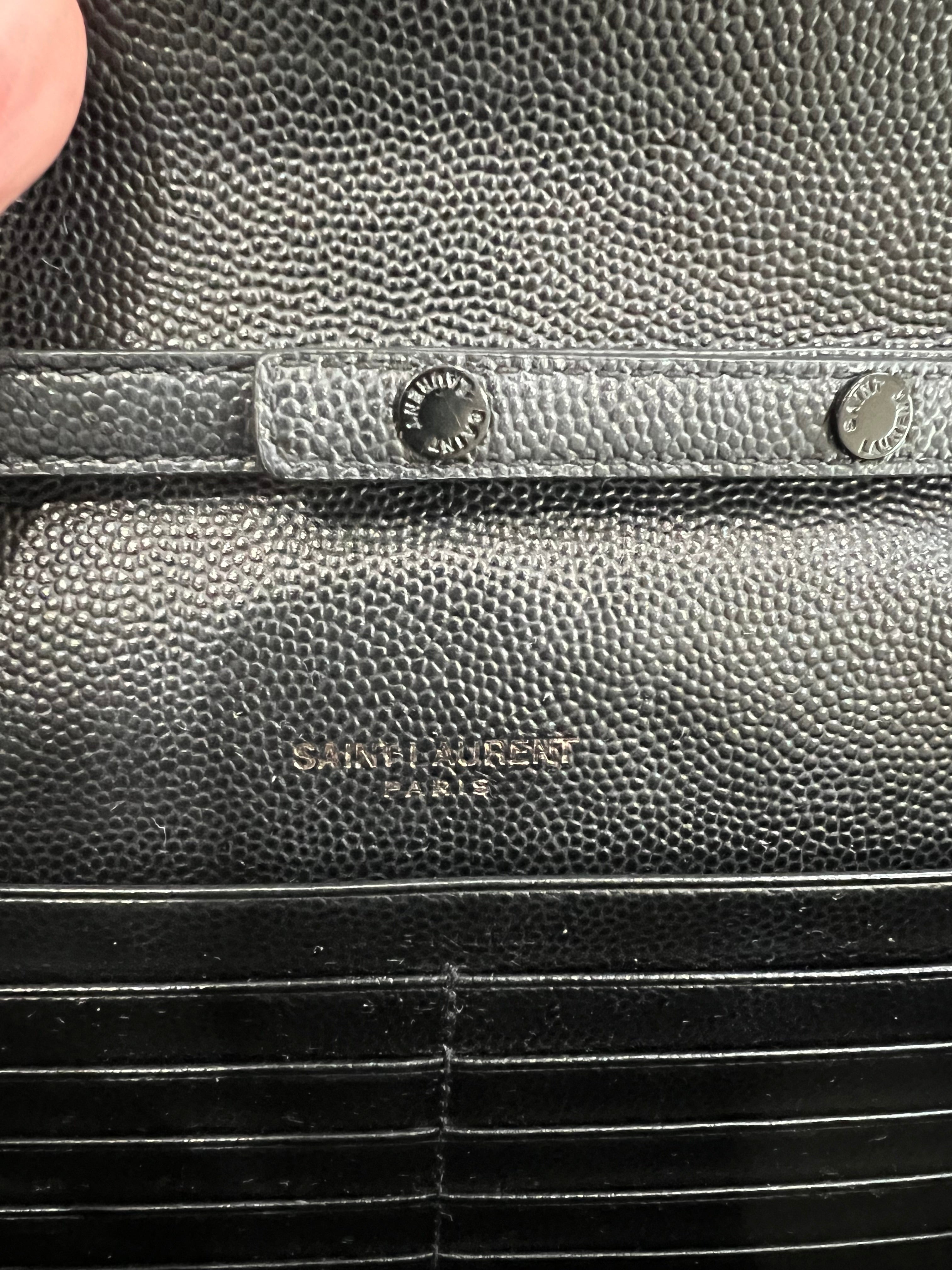 Monogramme Large YSL Grain de Poudre Wallet on Chain