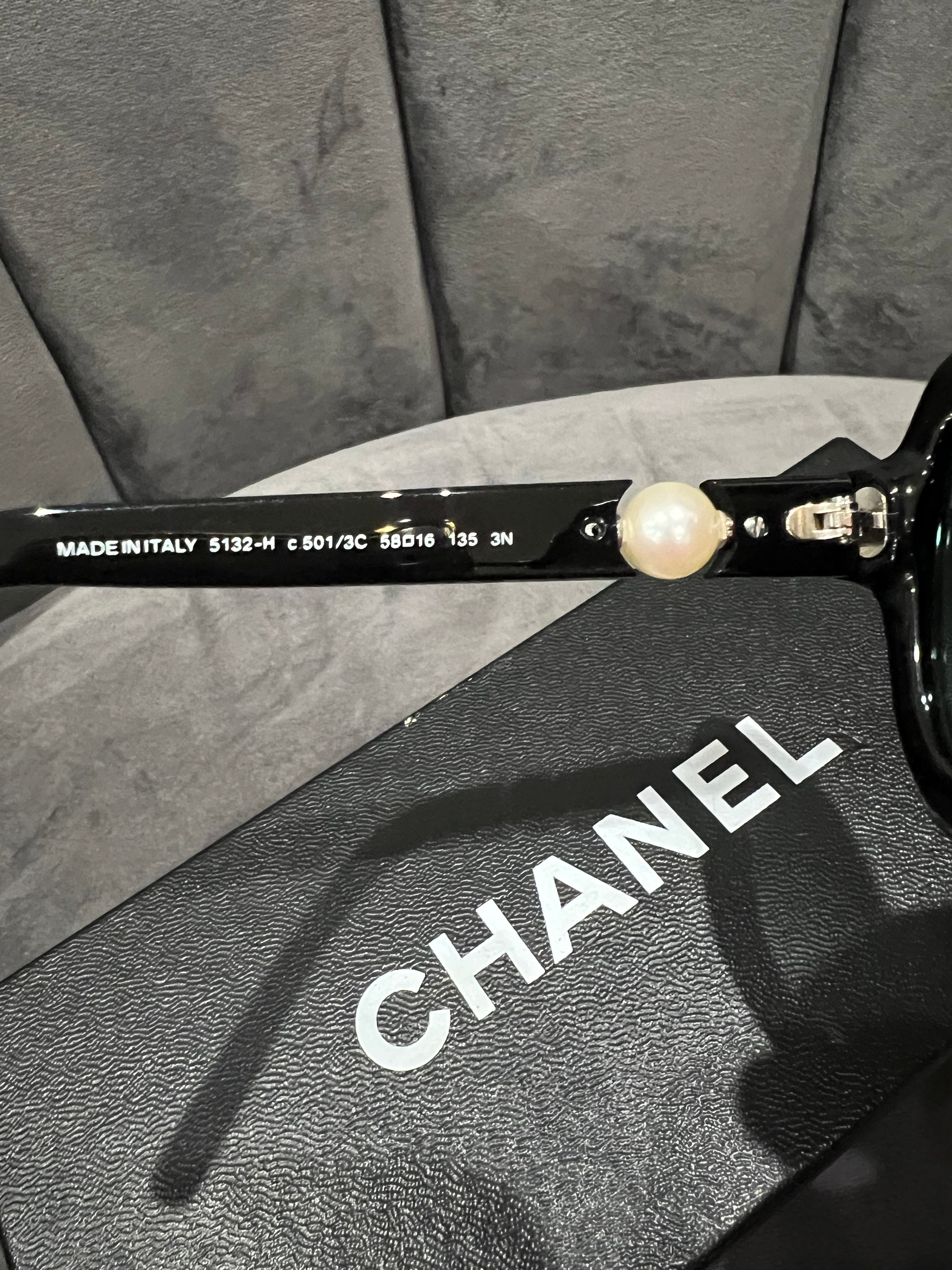 Chanel Pearl Sunglasses 5132-H Black