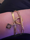 Upcycled Chanel CC charm bracelet - Toggle paperclip