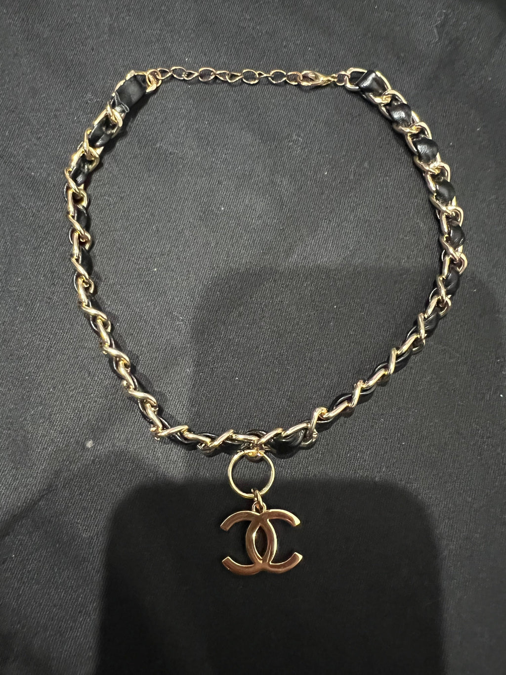 Upcycled Chanel CC charm choker
