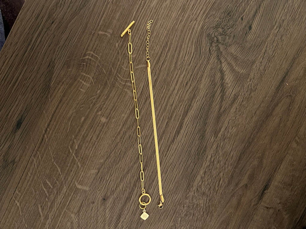 Upcycled Chanel CC charm bracelet - Toggle paperclip