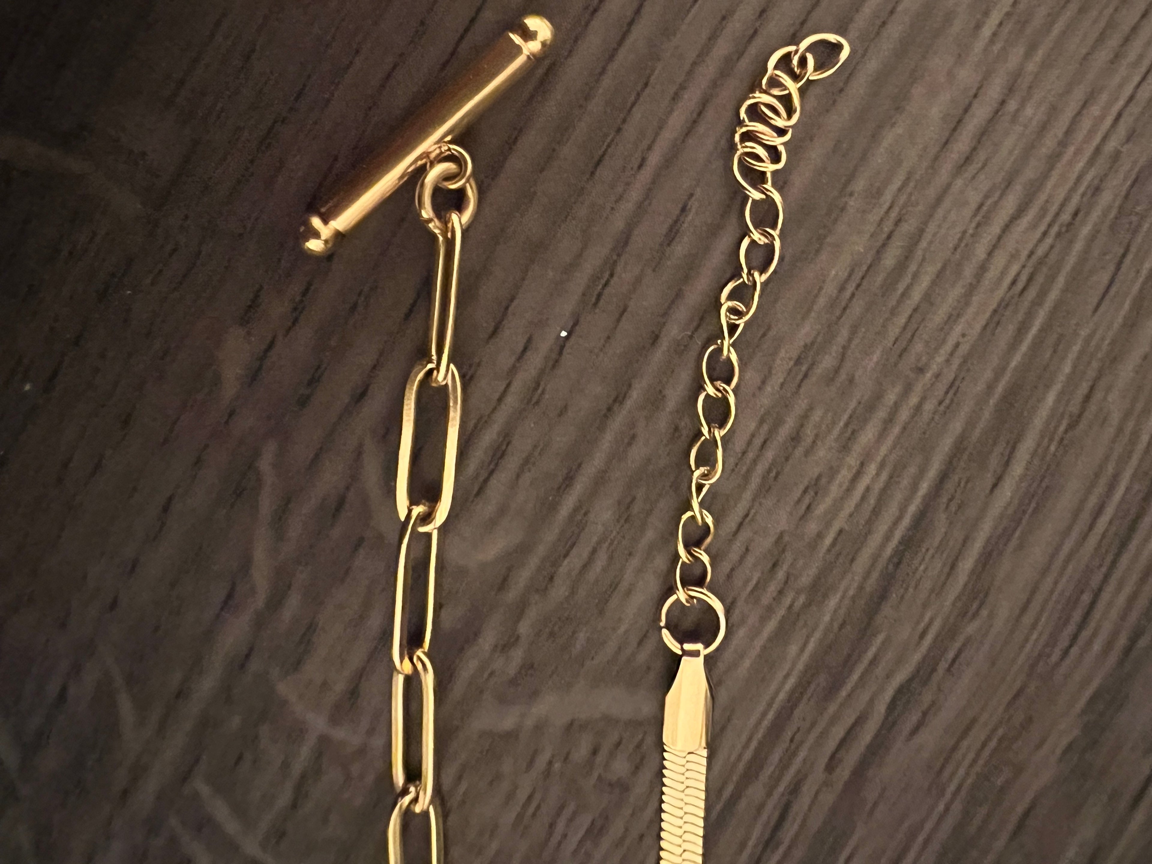 Upcycled Chanel CC charm bracelet - Toggle paperclip
