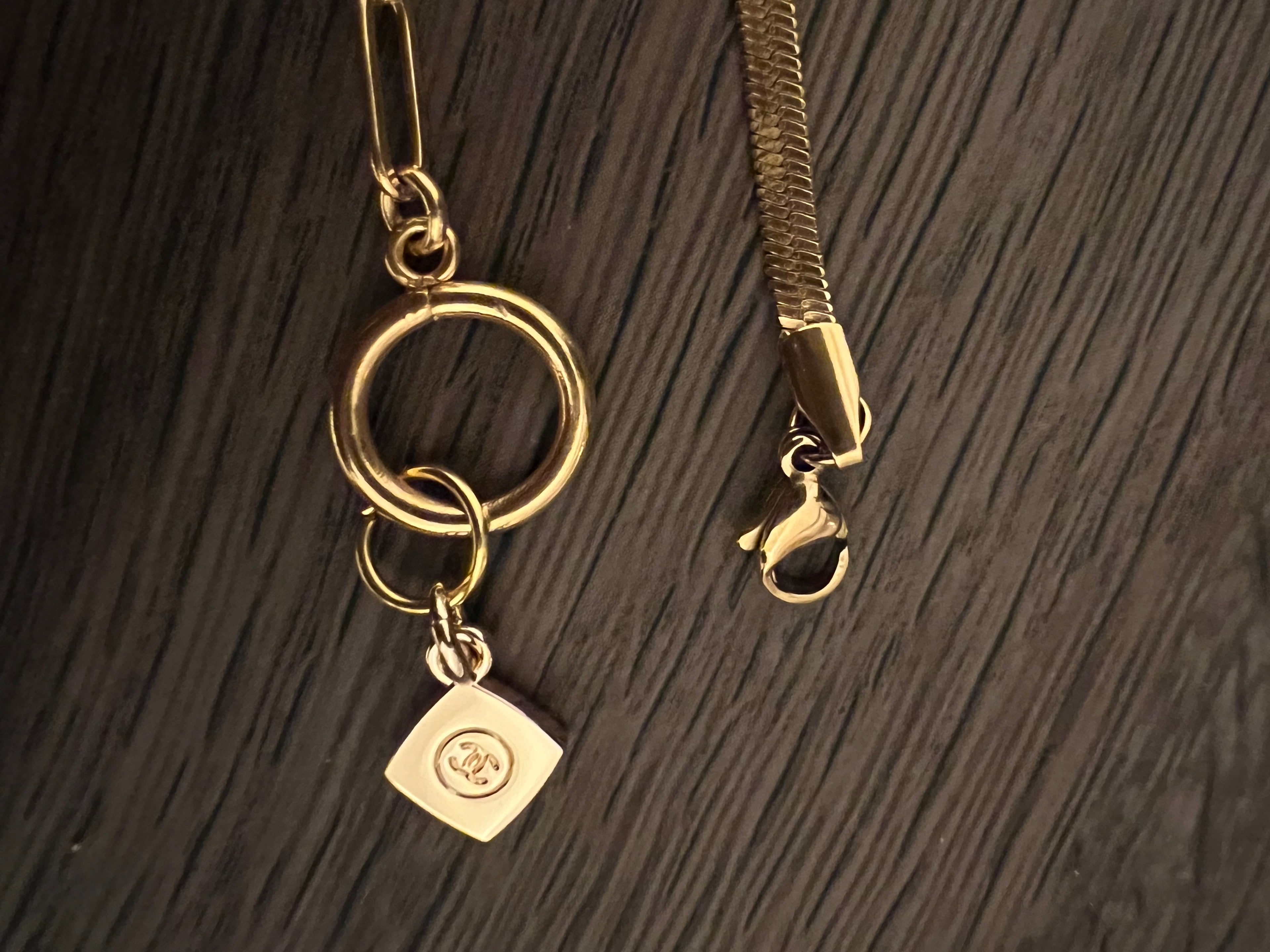 Upcycled Chanel CC charm bracelet - Toggle paperclip