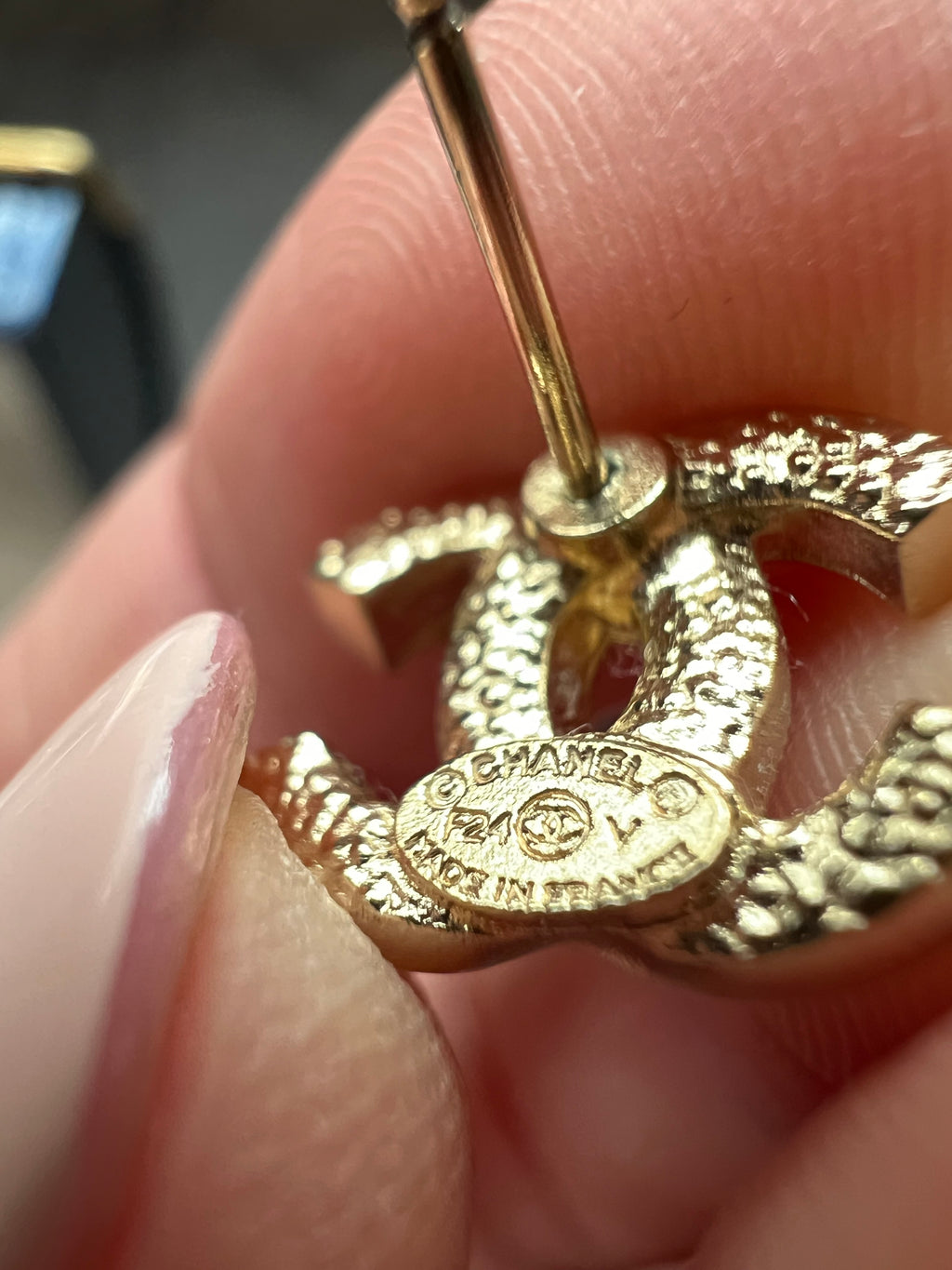 2024 Chanel Gold & Strass CC Earrings with Crystal Accents