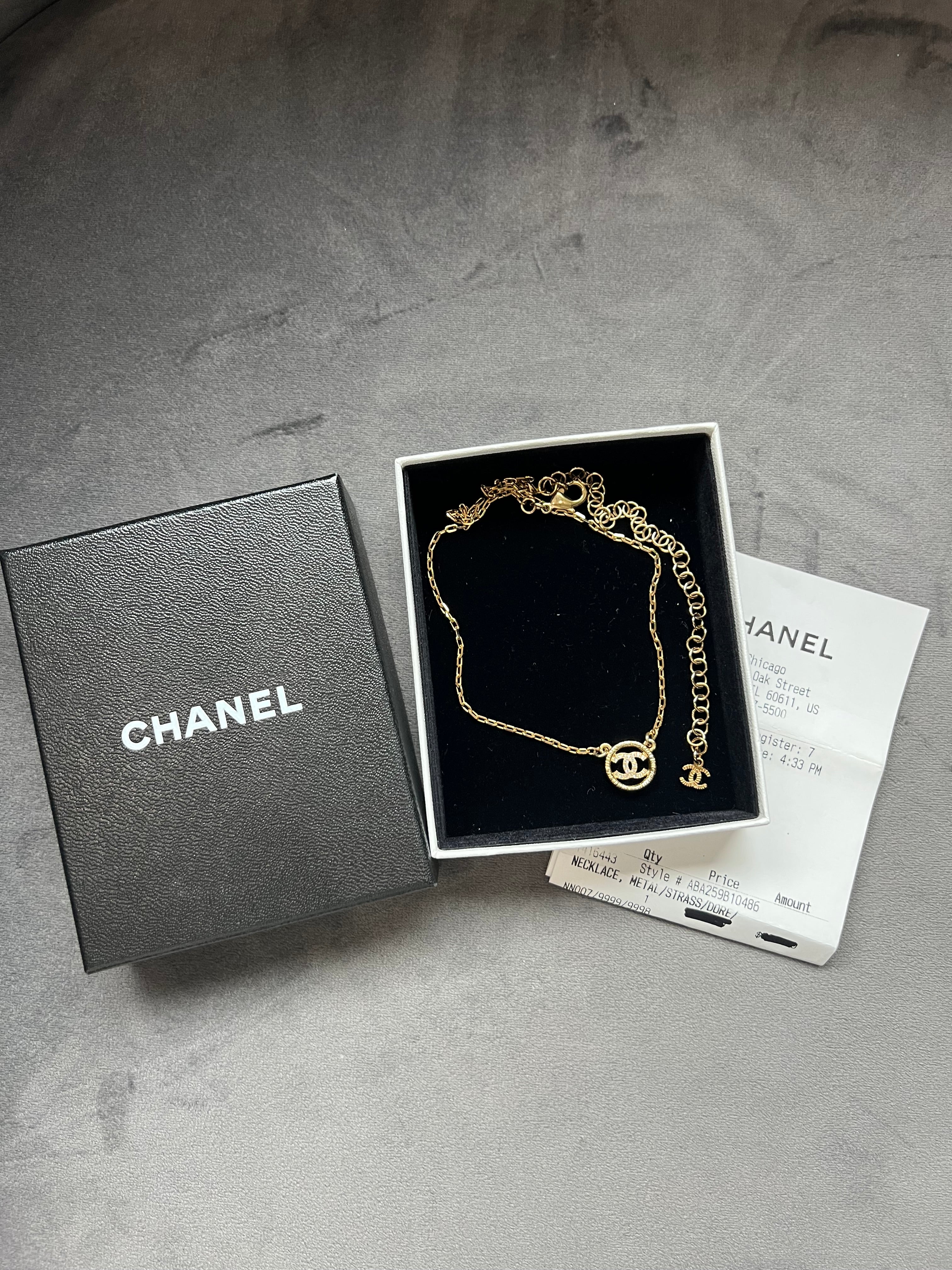 Chanel Crystal Gold CC Pendant necklace