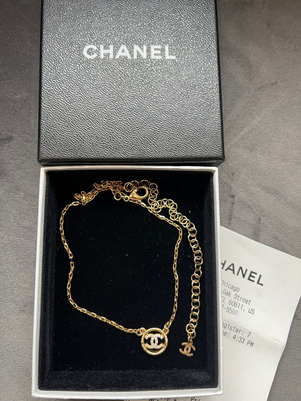 Chanel Crystal Gold CC Pendant necklace