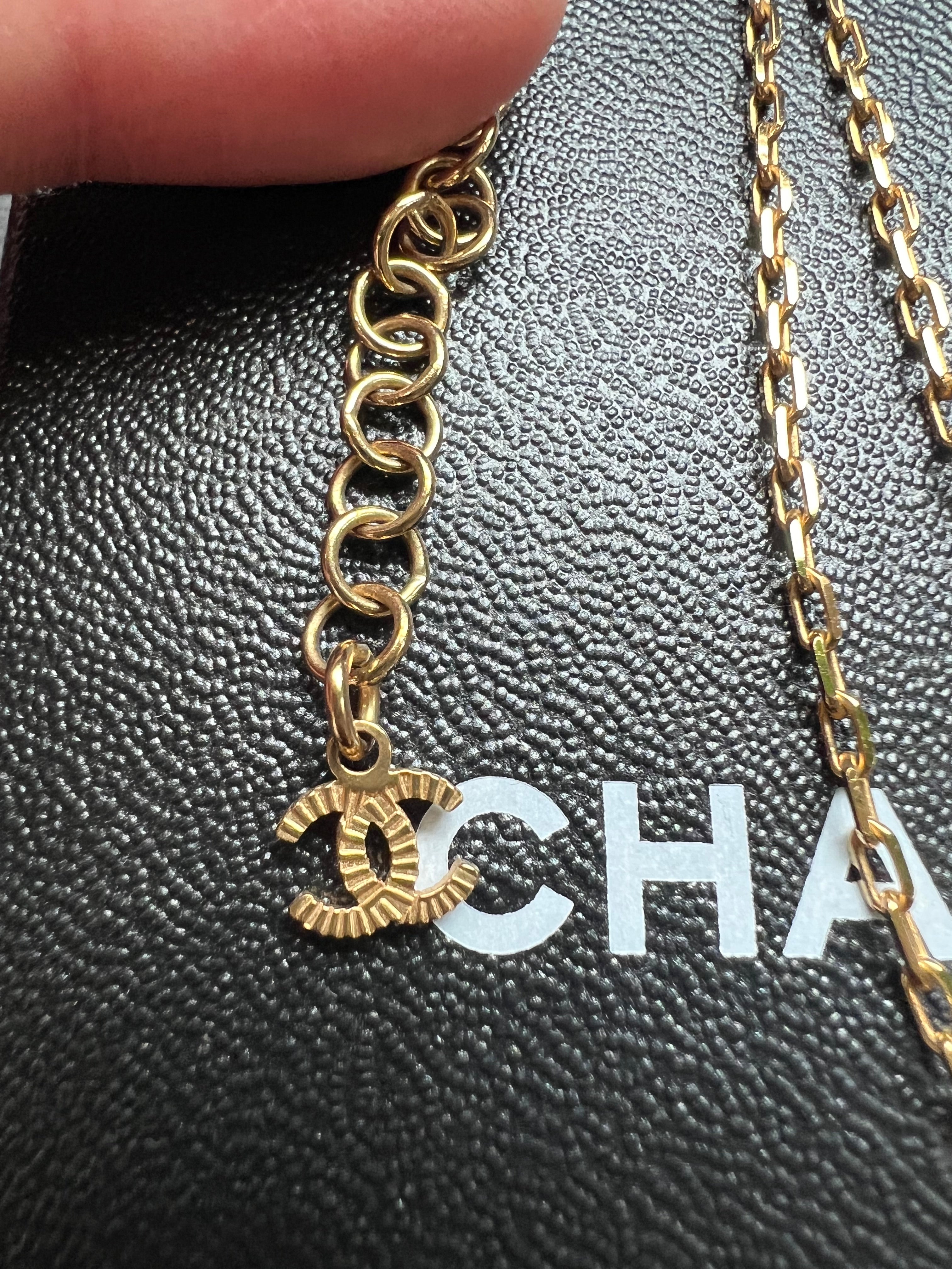 Chanel Crystal Gold CC Pendant necklace
