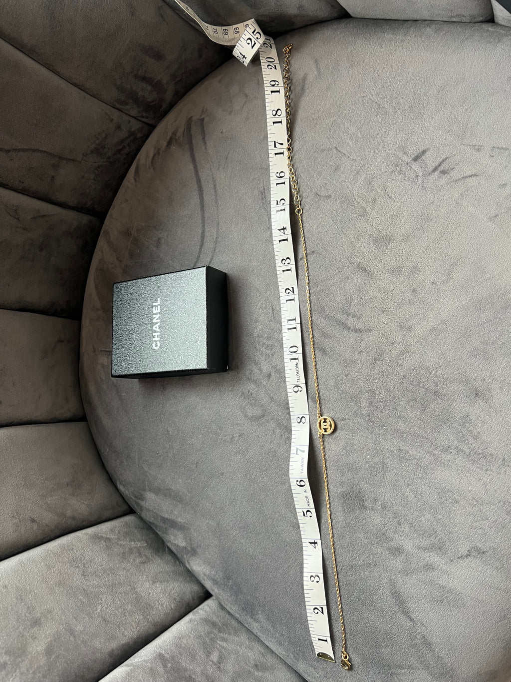 Chanel Crystal Metal CC Round Pendant necklace