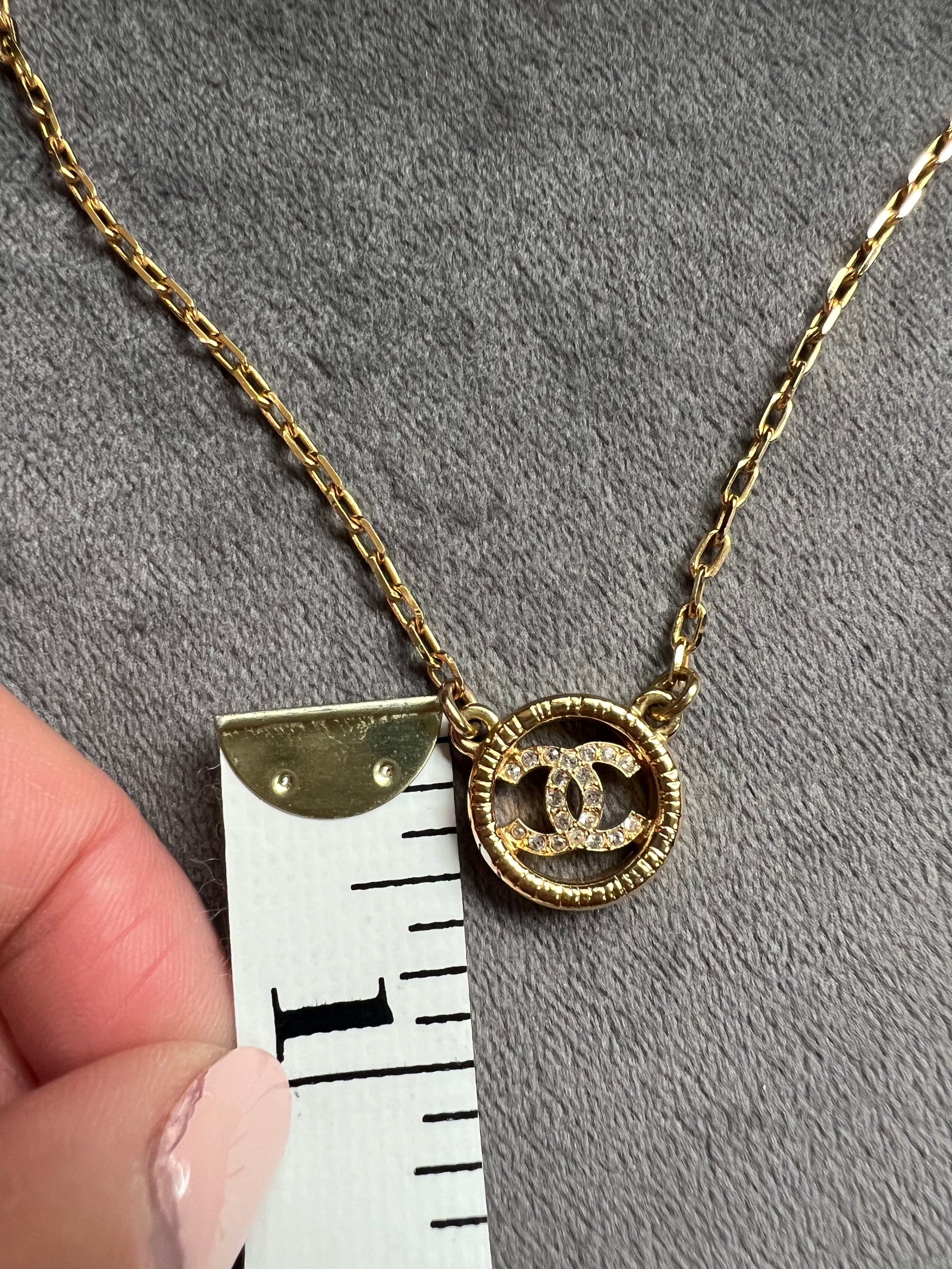 Chanel Crystal Gold CC Pendant necklace