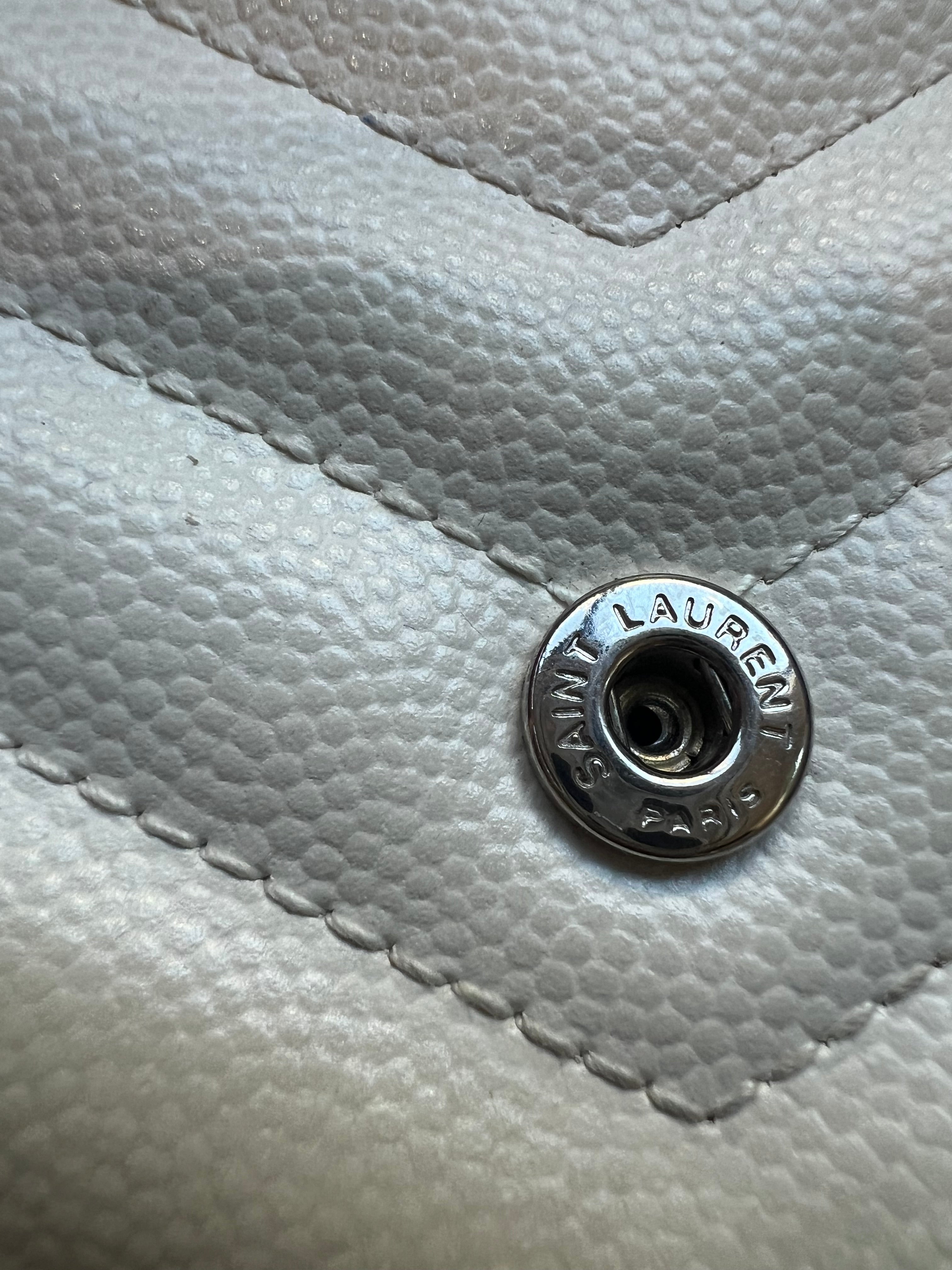 YSL Cassandre cream wallet on chain