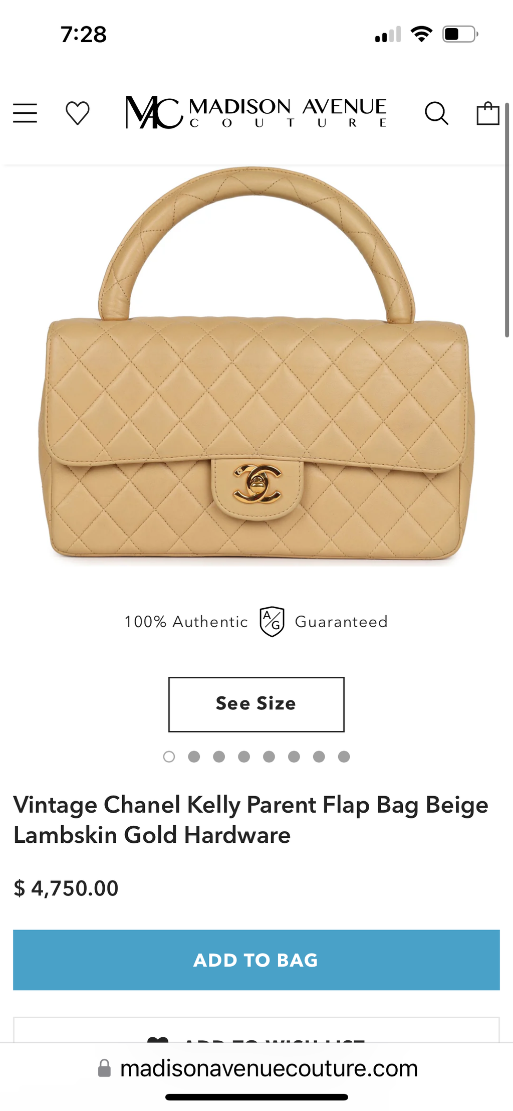 Rare Vintage Chanel Kelly top handle bag 24k Gold Hardware