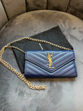YSL monogram envelope flap wallet on chain