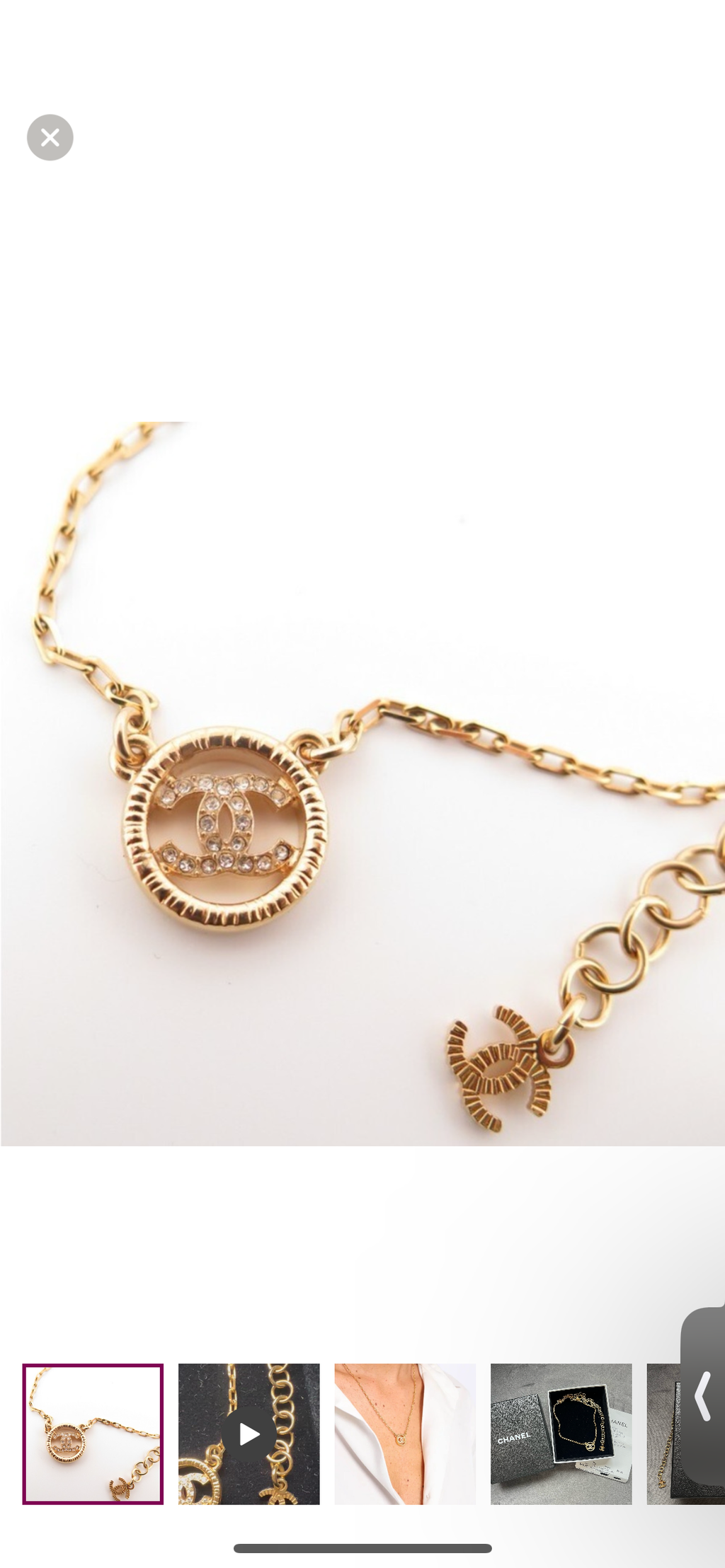 Chanel Crystal Gold CC Pendant necklace