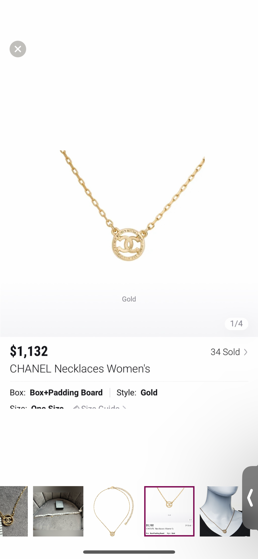 Chanel Crystal Gold CC Pendant necklace