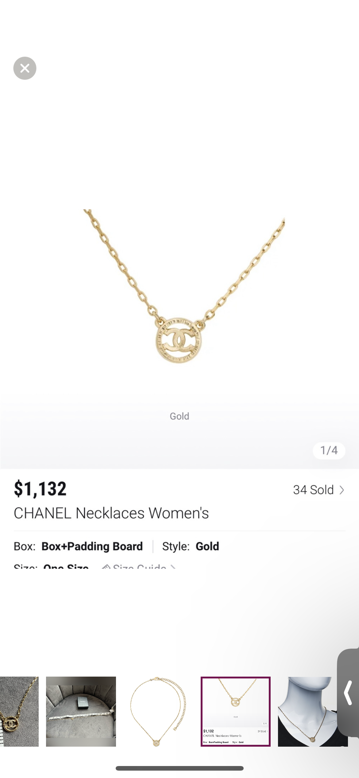 Chanel Crystal Gold CC Pendant necklace