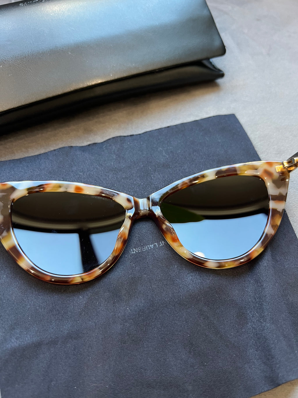 Saint Laurent Cat Eye Tortoise Shell Sunglasses