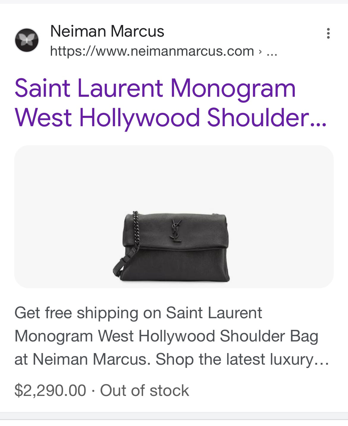 YSL West Hollywood Clutch on Chain