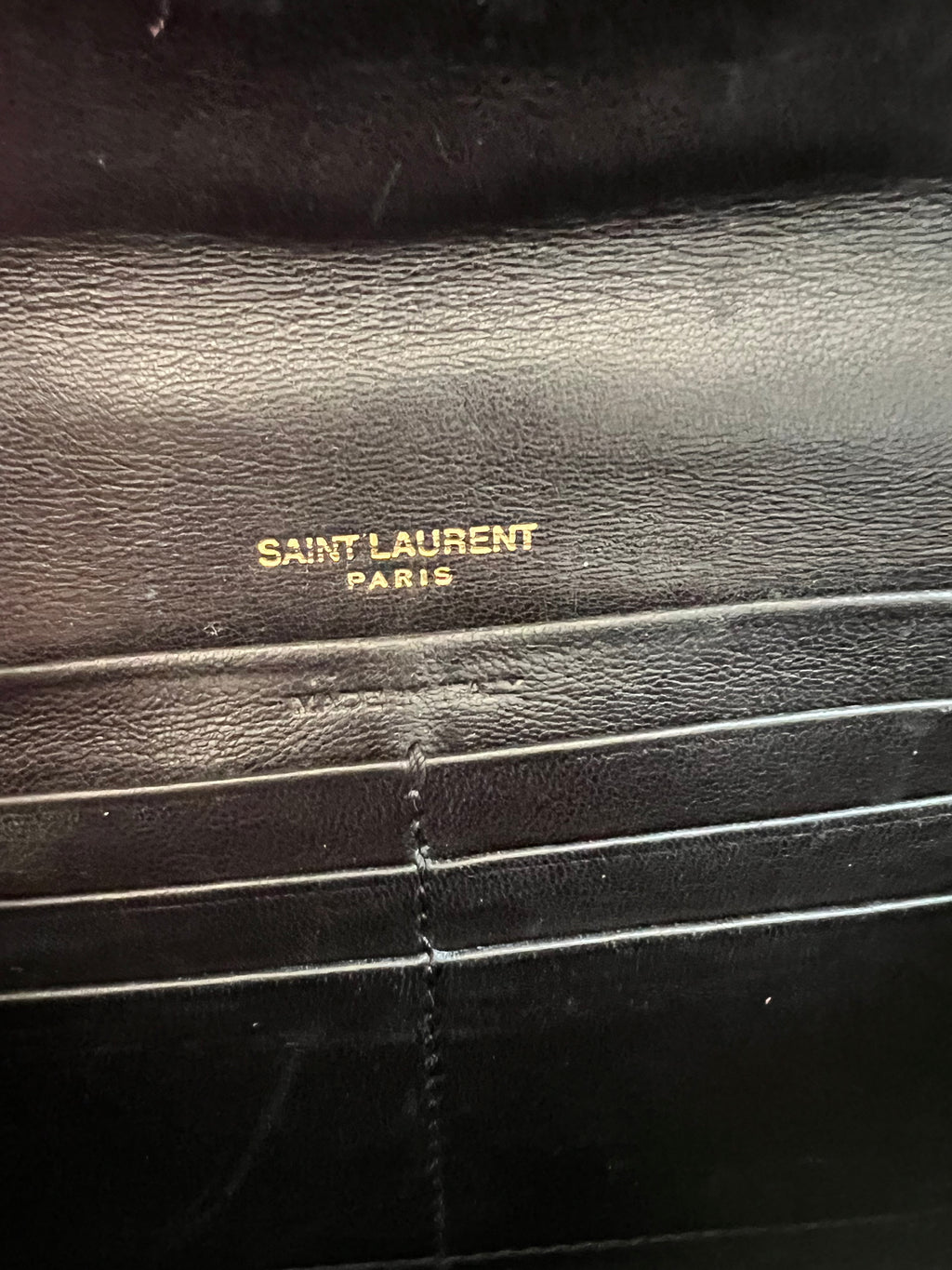 Saint Laurent Vicky Black Quilted Monogram Wallet
