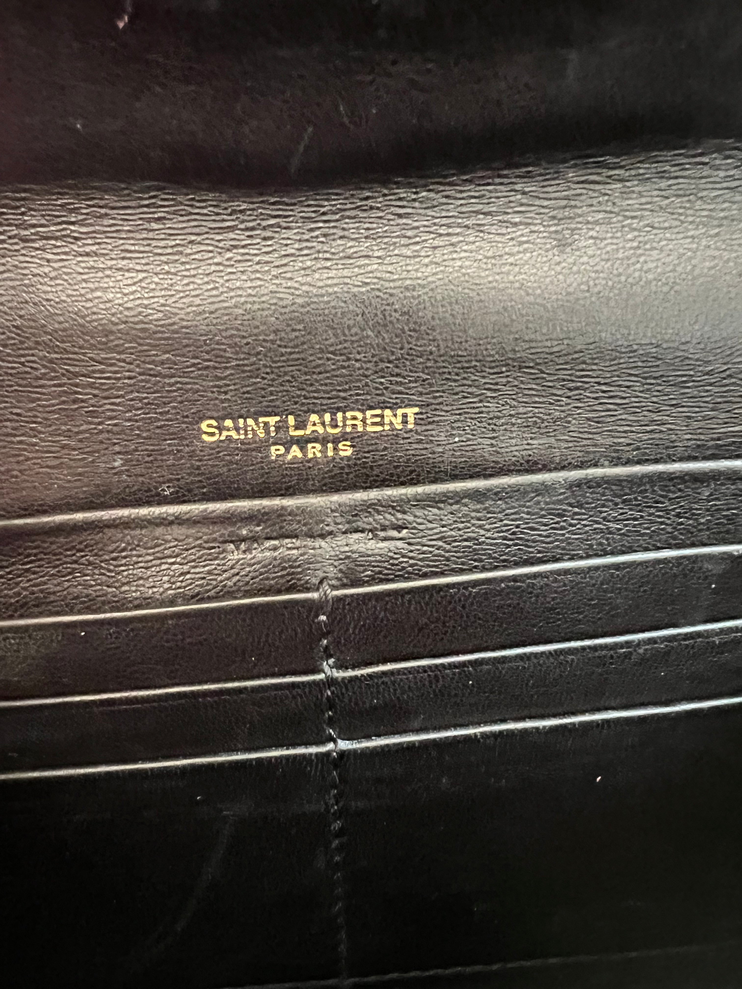 Saint Laurent Vicky Black Quilted Monogram Wallet