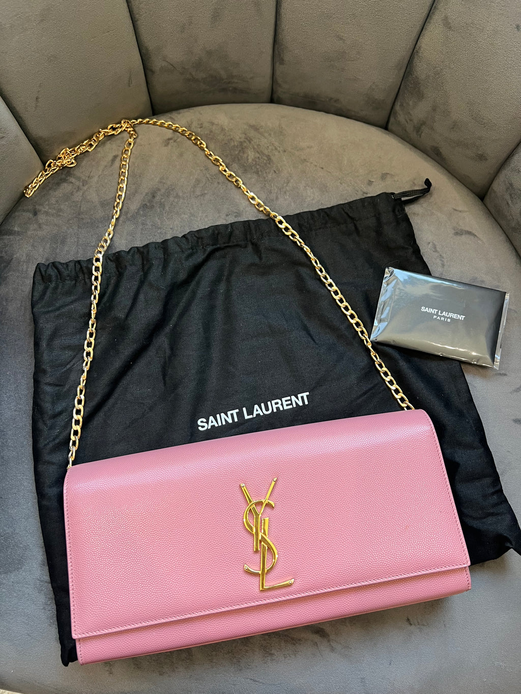 YSL Pink Kate Clutch & Crossbody