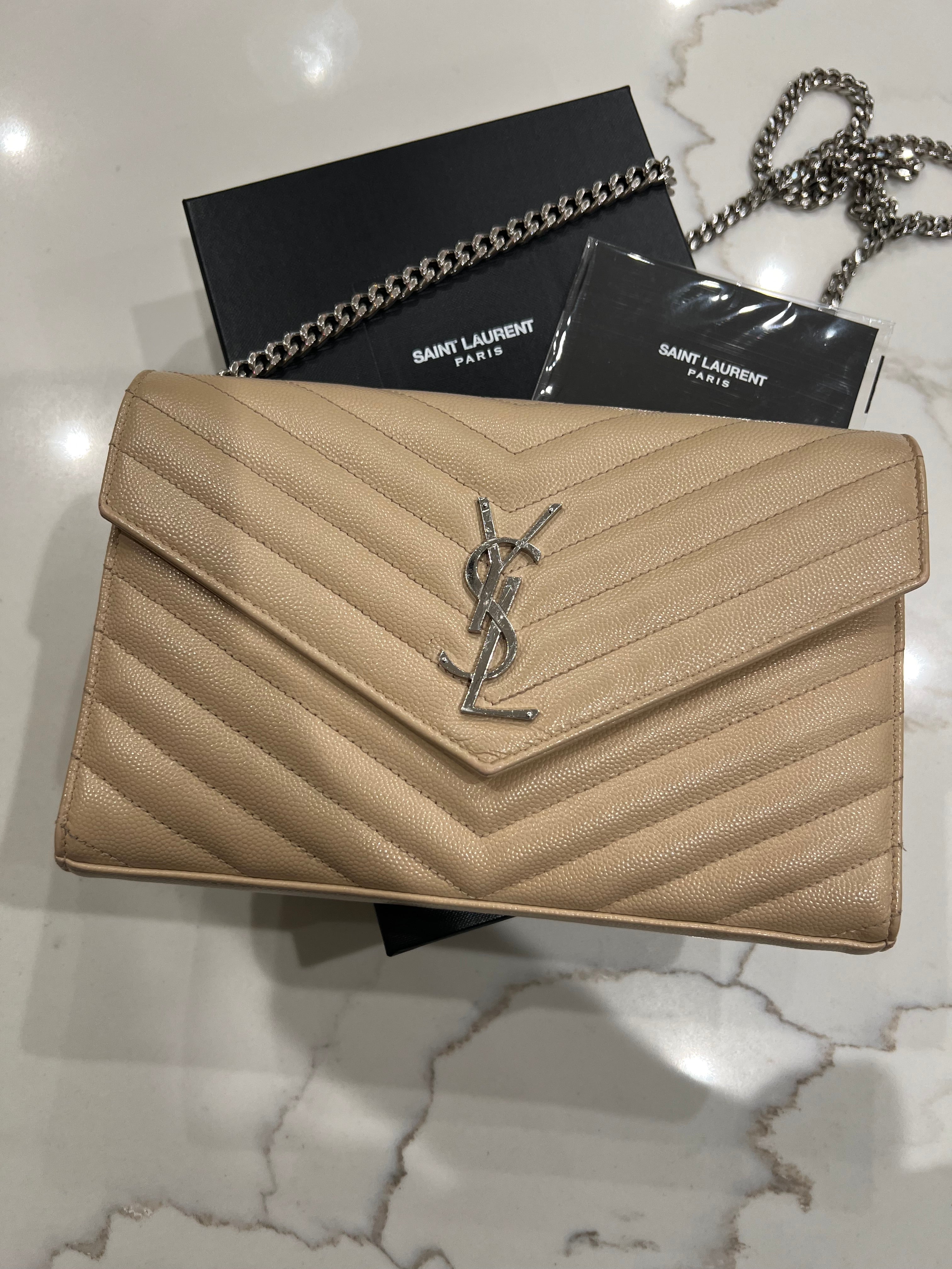 YSL beige crossbody bag