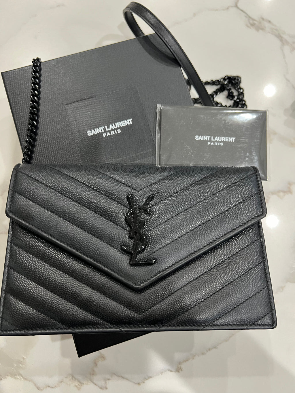 YSL black cassandre crossbody bag