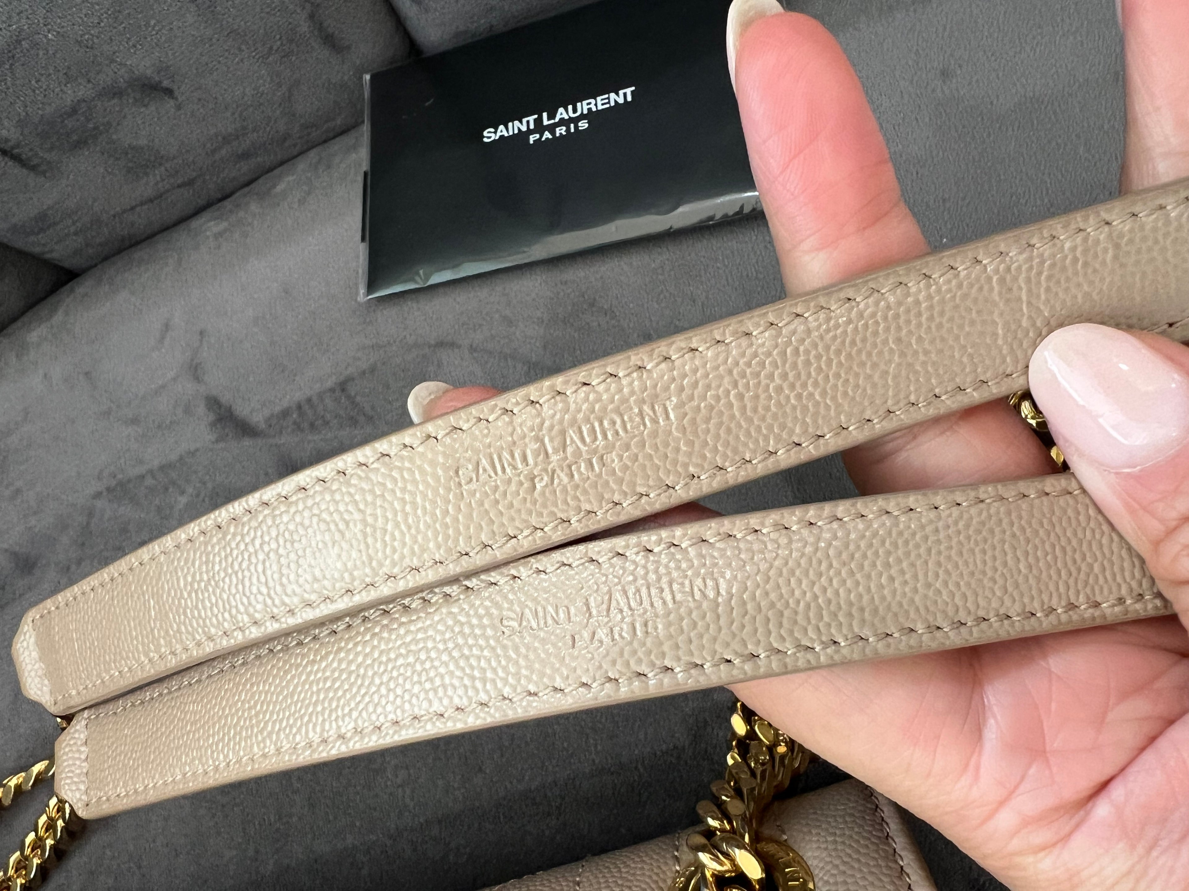 Saint Laurent Classic Monogram Envelope Satchel Mixed Matelasse Leather Large