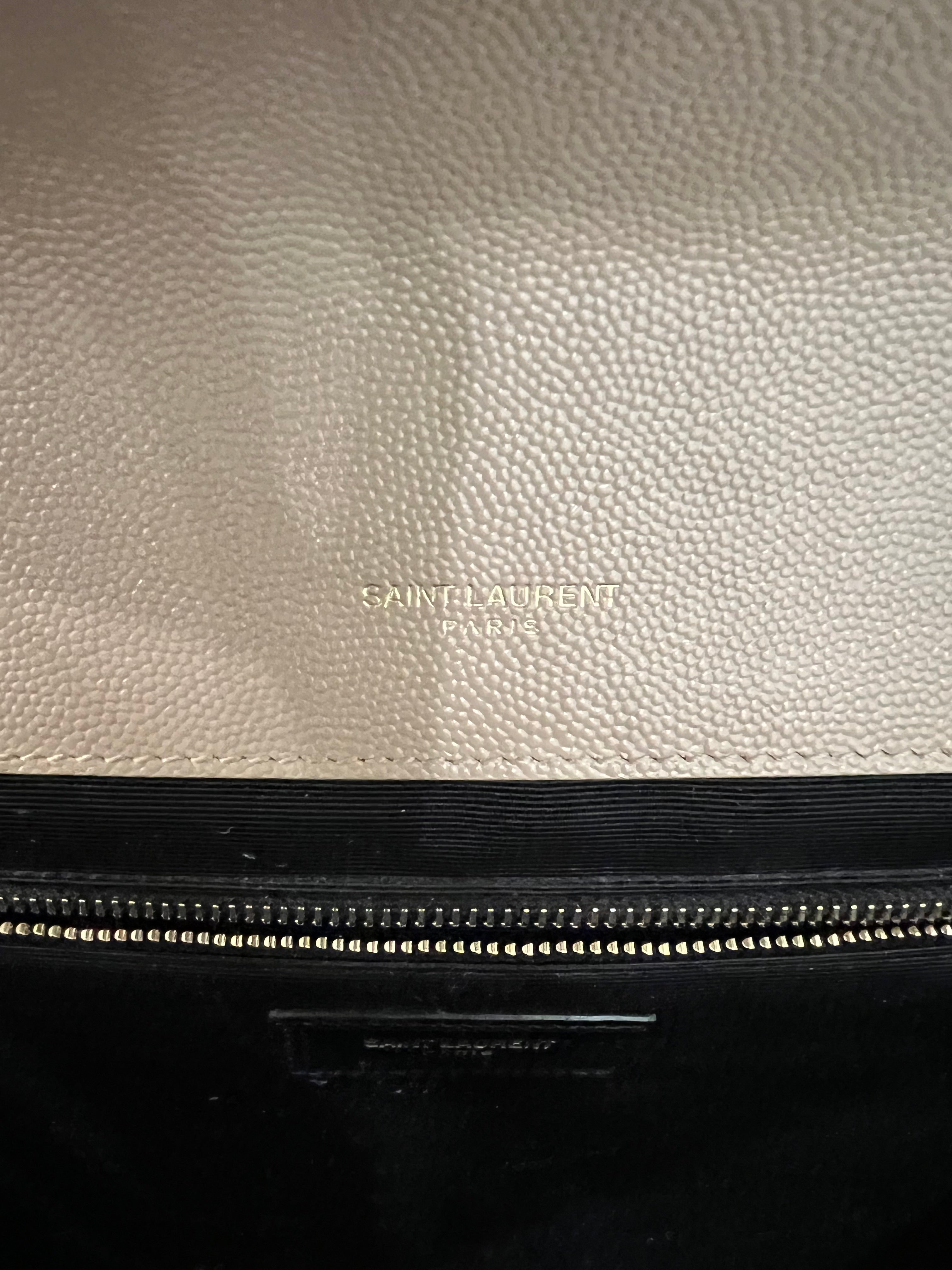 Saint Laurent Classic Monogram Envelope Satchel Mixed Matelasse Leather Large