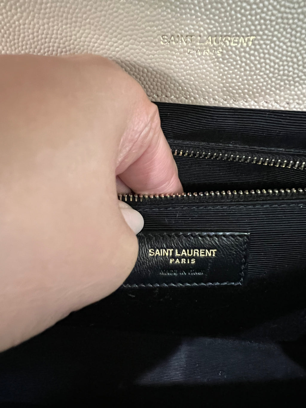 Saint Laurent Classic Monogram Envelope Satchel Mixed Matelasse Leather Large