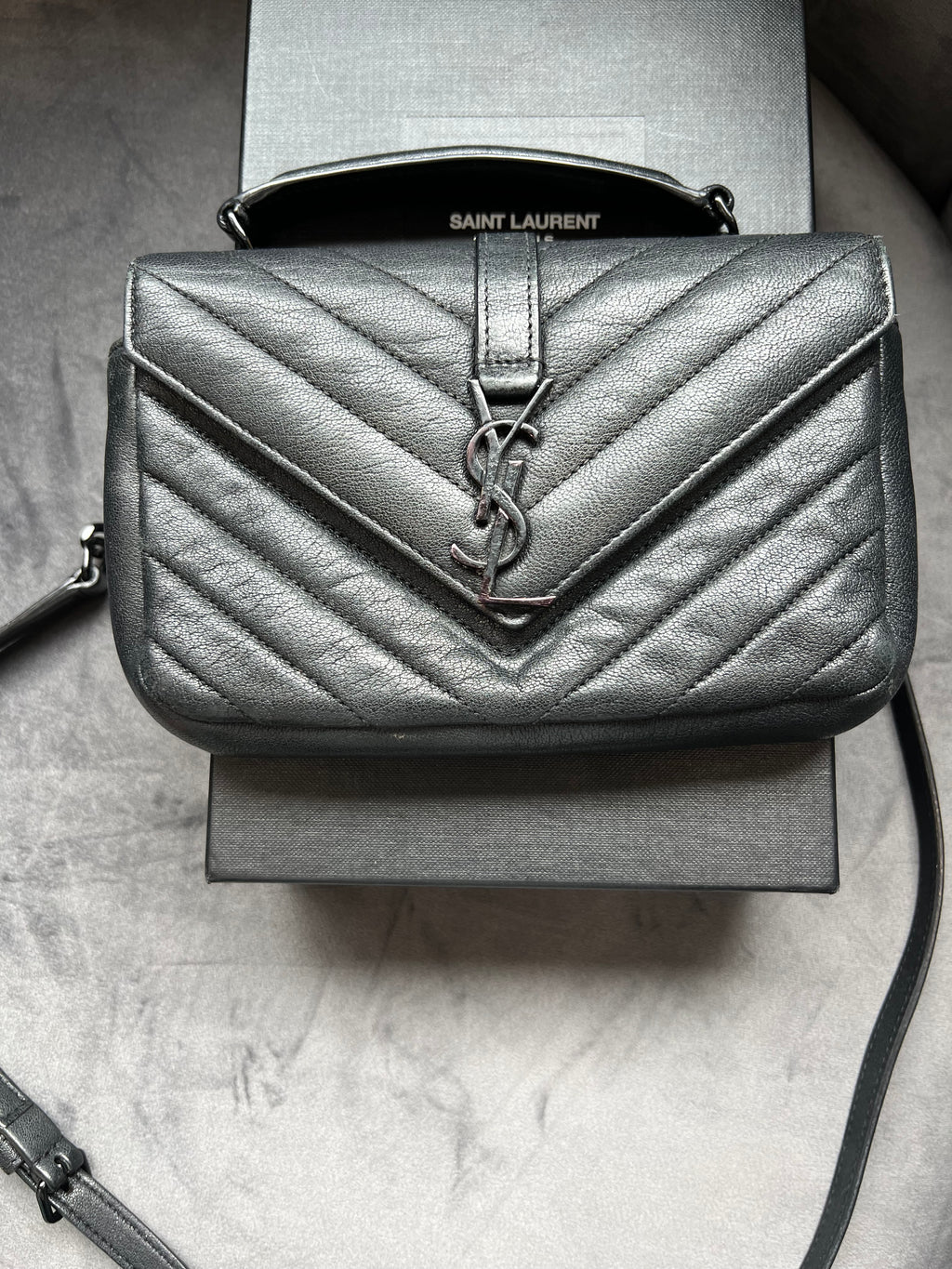 Saint Laurent monogram college bag all black small